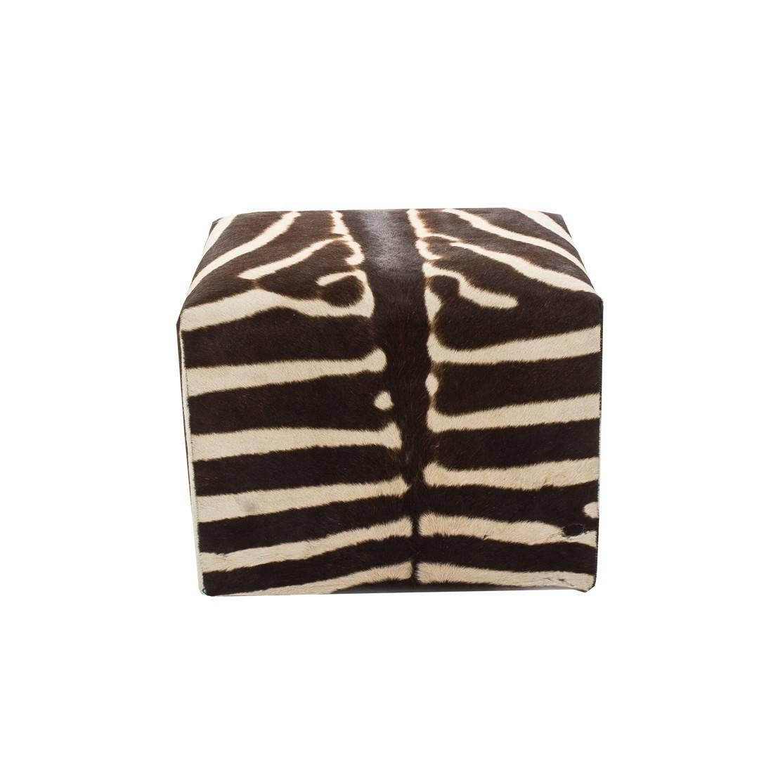 Modern African Burchell Zebra skin cube

 