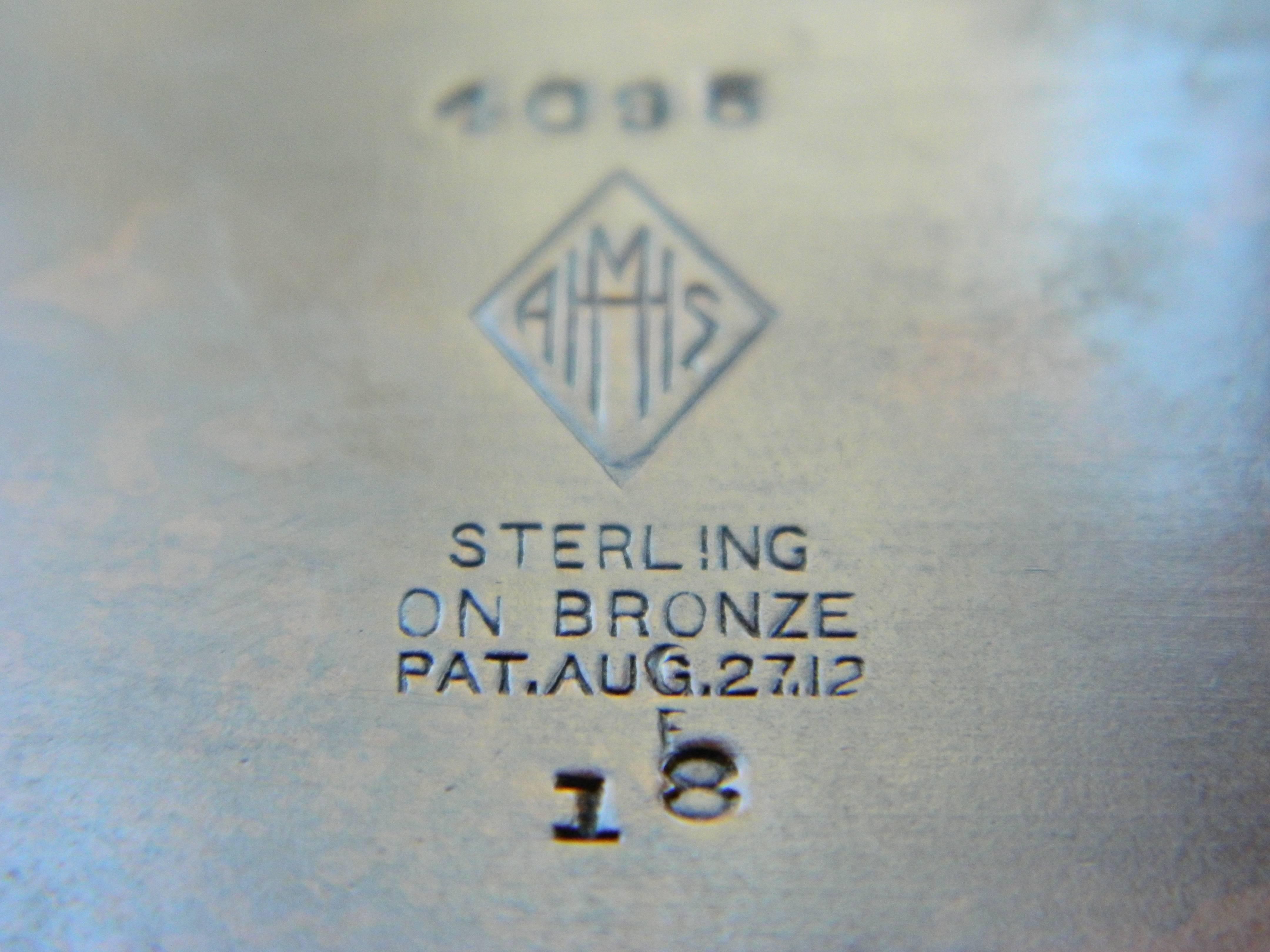 Heintz Bronze Cigar Box with silver inlay  For Sale 2