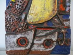 Mid century Modern Swedish Ceramic Wall Plaque