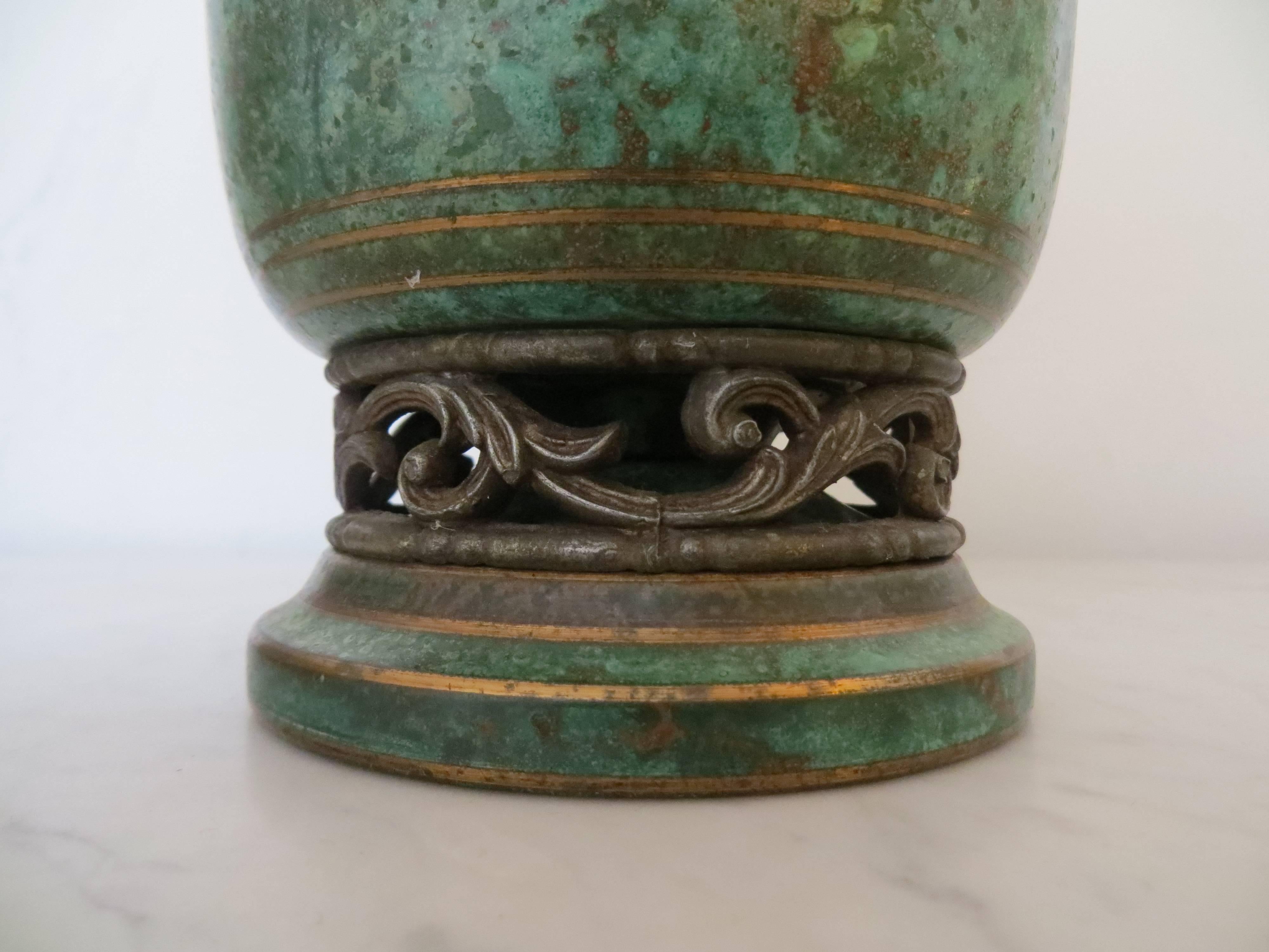 Vintage Art Deco American bronze vase by Carl Sorensen