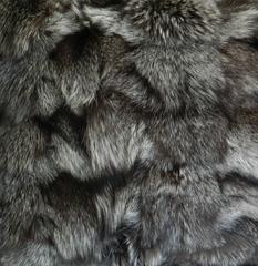 Gray Fox Fur Pillow With Cashmere