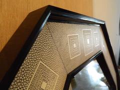 Shagreen and Brown Lacquered Octagon Mirror