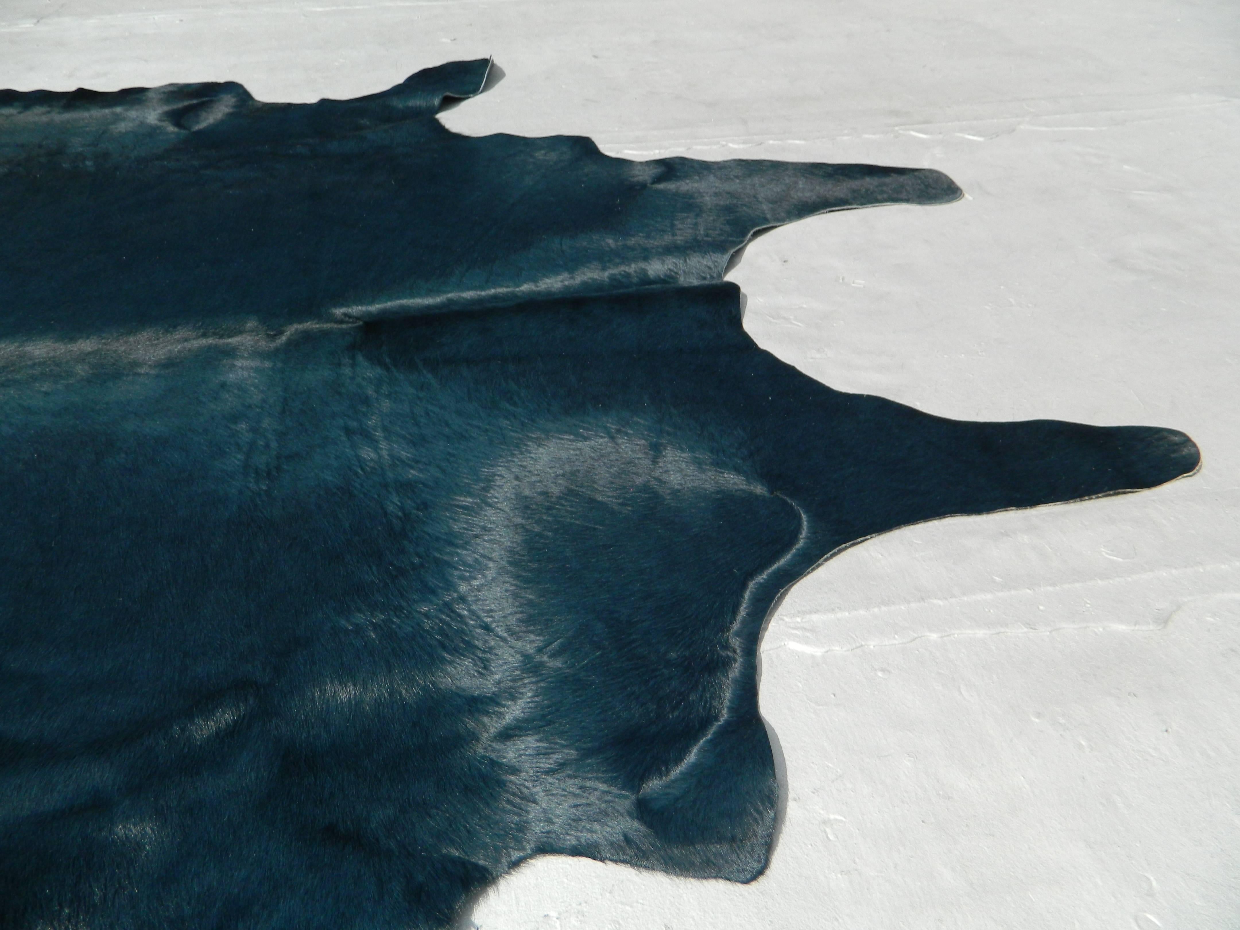 American Black Brazilian Cowhide Rug For Sale