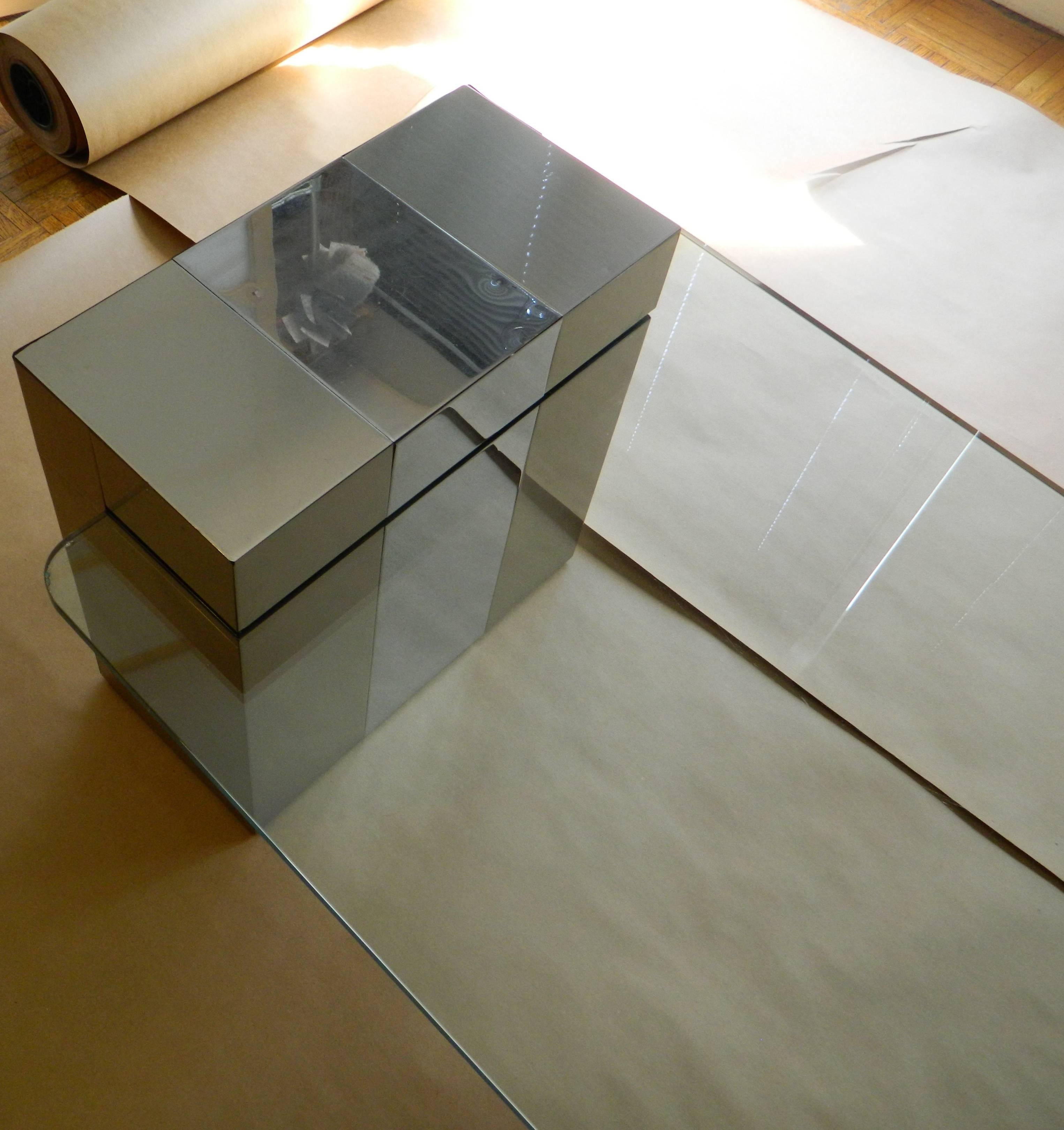 Late 20th Century Paul Evans Citiscape Chrome Coffee Table For Sale
