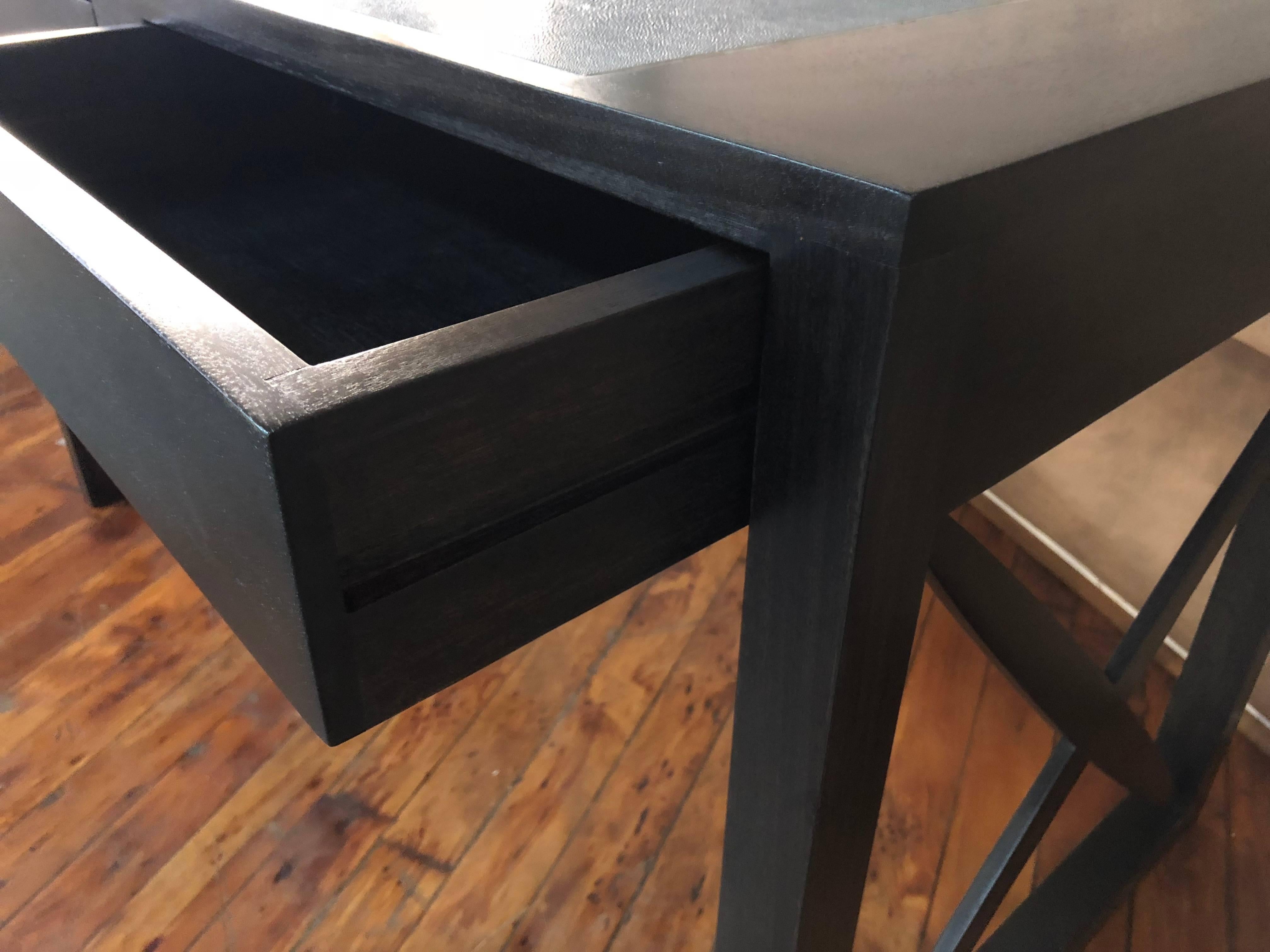 Ebonized Mahogany With Natural Shagreen Top Desk In New Condition For Sale In New York, NY