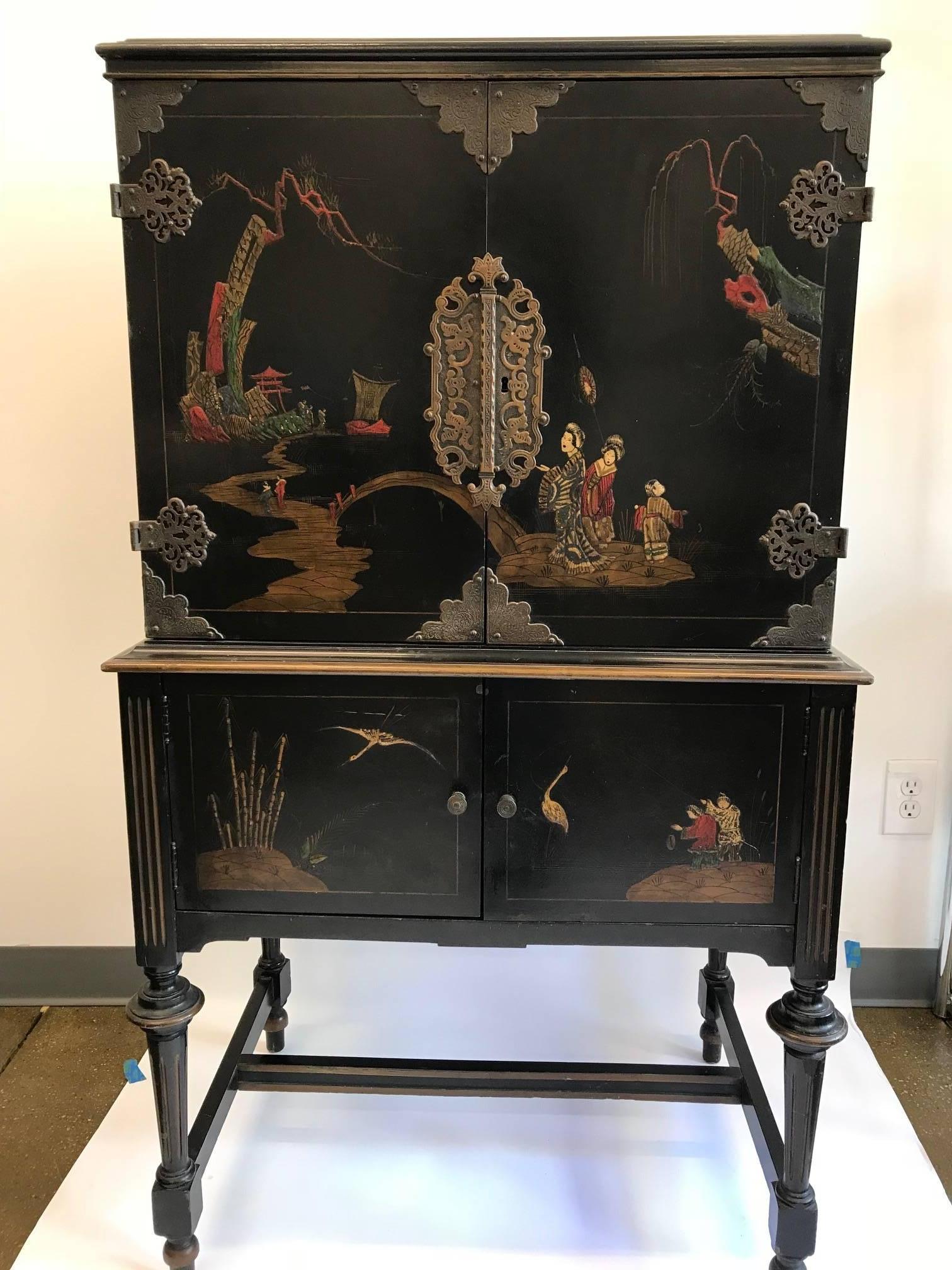 1920's American Chinese Style Cabinet For Sale 1