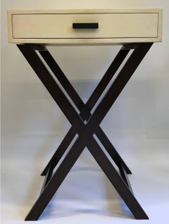 Pair of Goat Parchment Vellum Side Tables