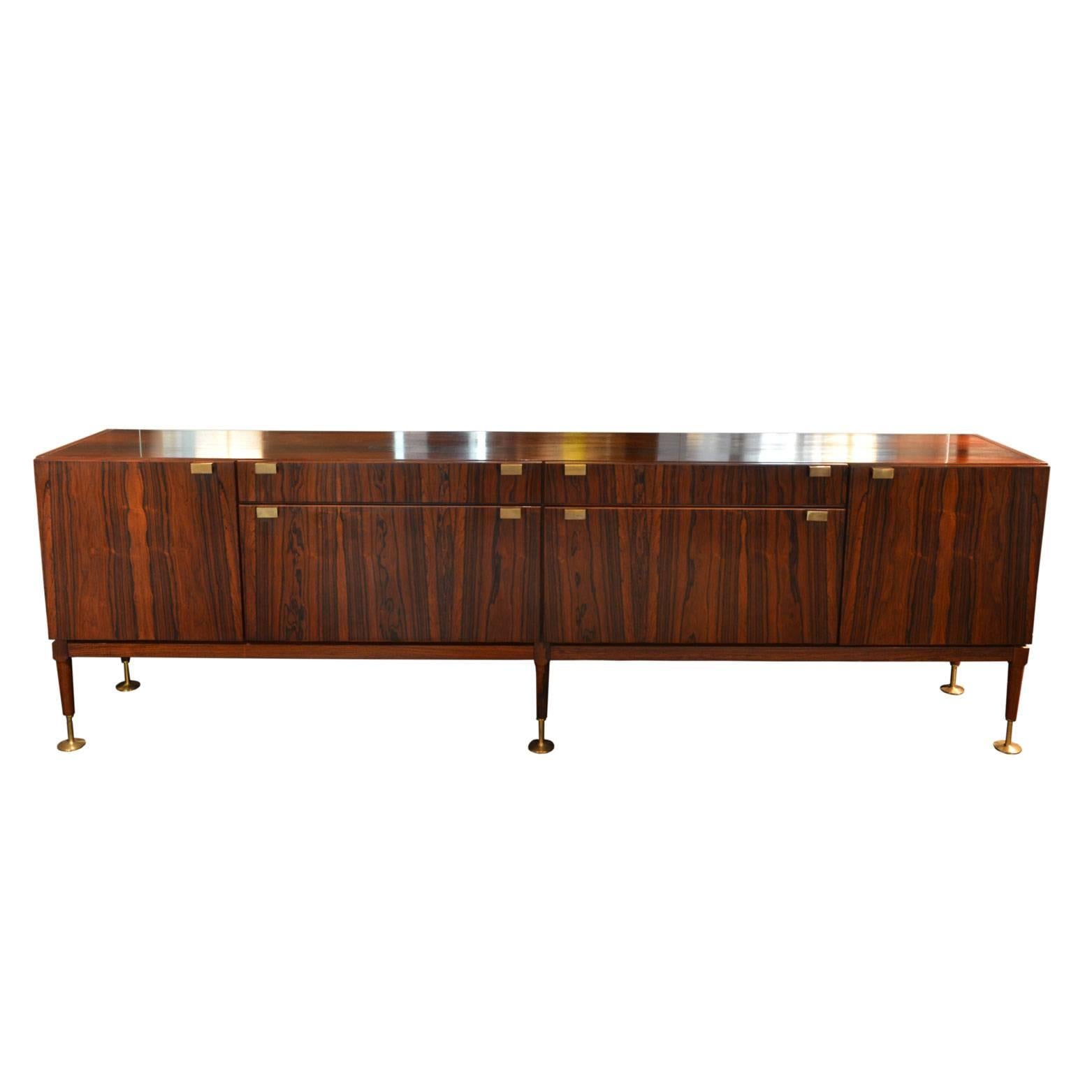 Scandinavian Sideboard in Rosewood with Brass Details