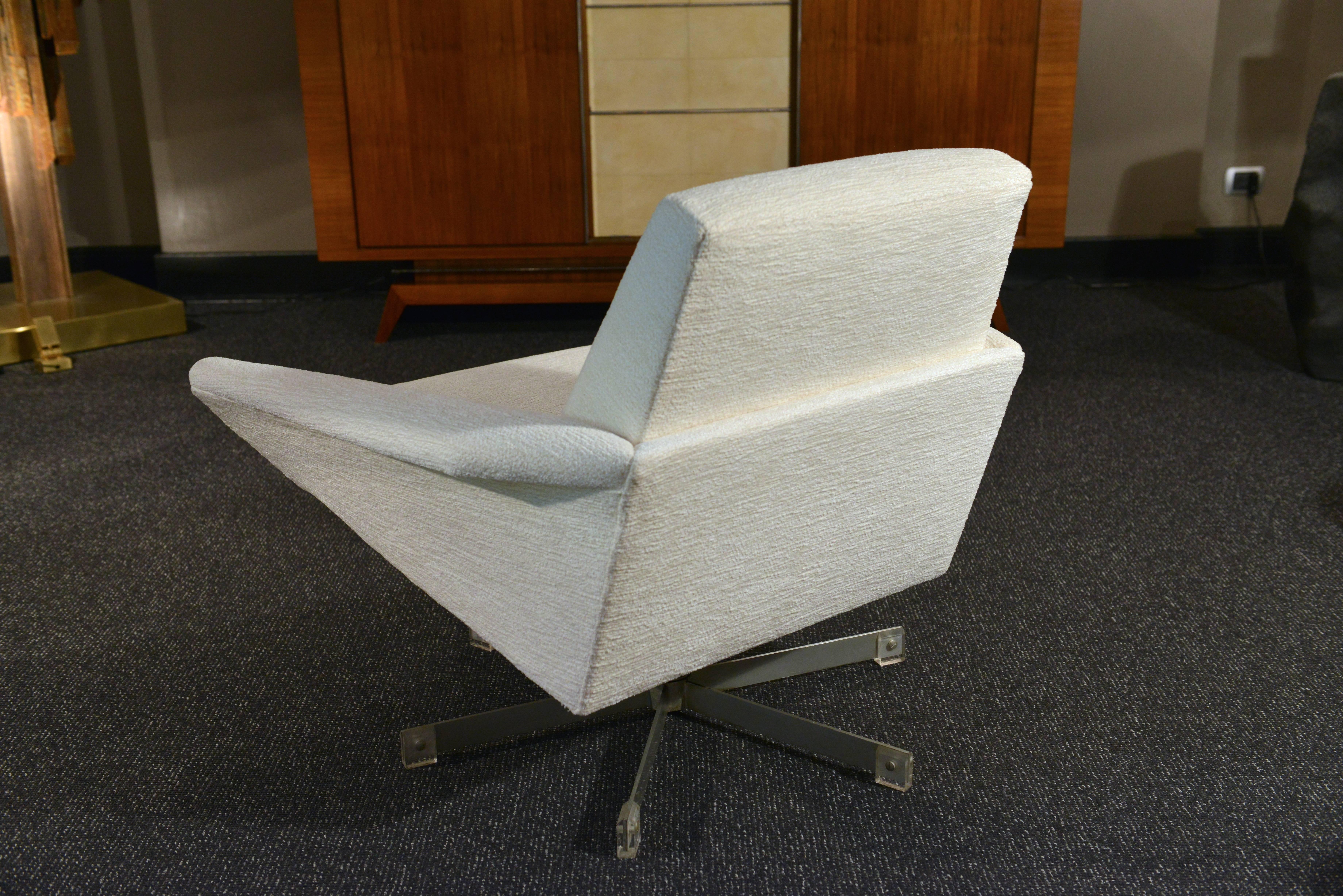 Brushed Swivel Armchairs of the Early 1960s by Georges Vanrijk for Beaufort
