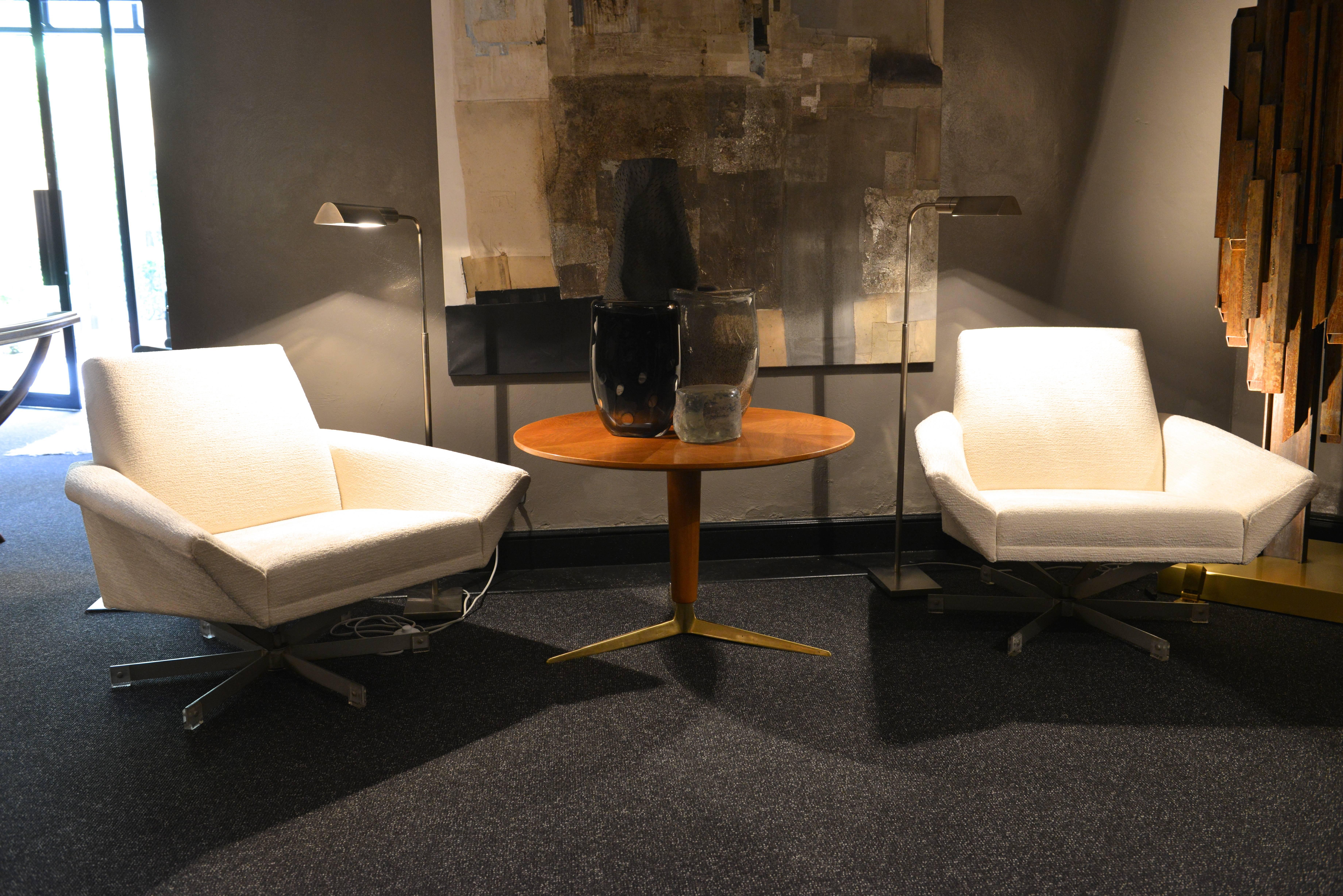 Chenille Swivel Armchairs of the Early 1960s by Georges Vanrijk for Beaufort