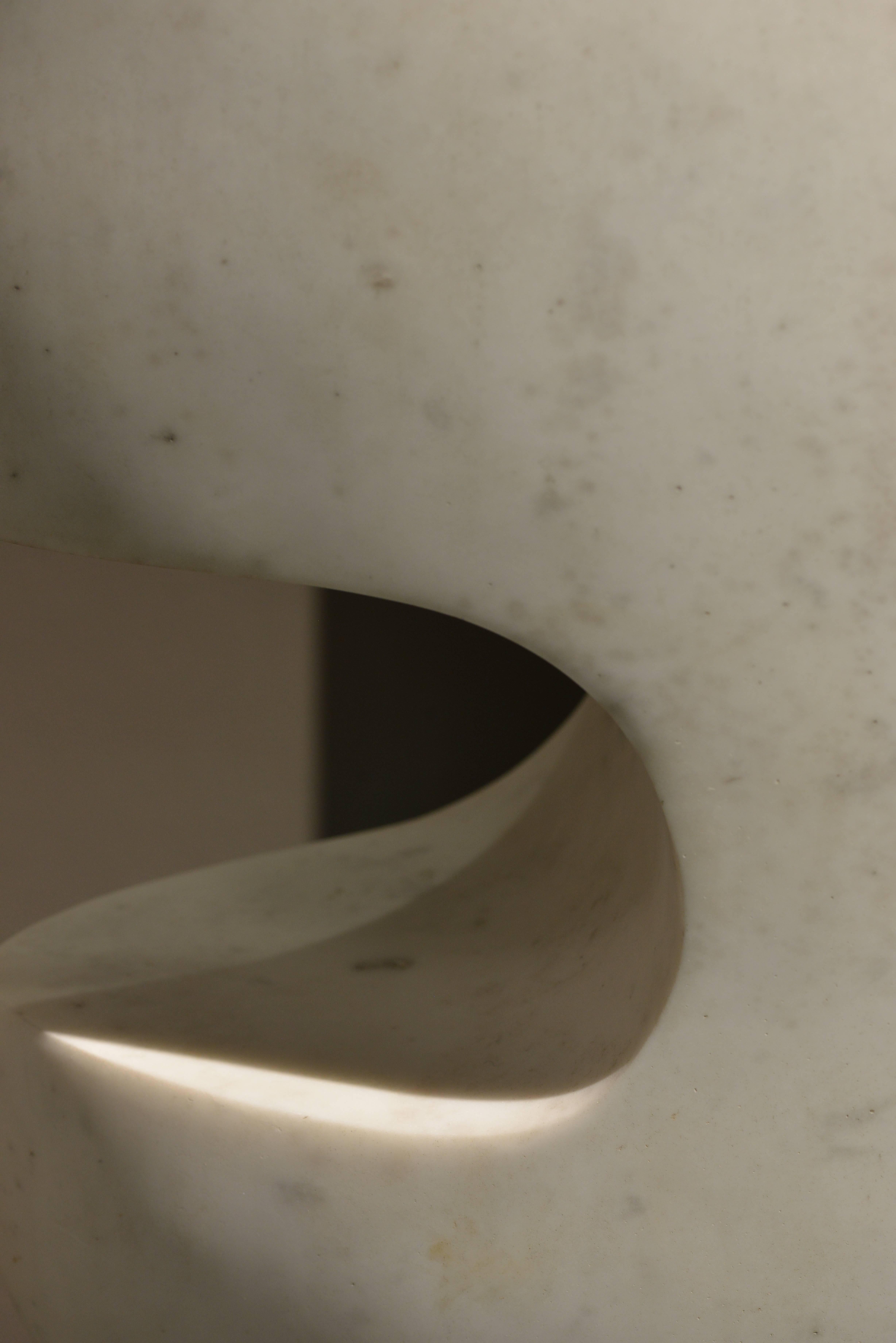 Italian Arturo Carmassi, Abstract Sculpture in White Statuario Marble