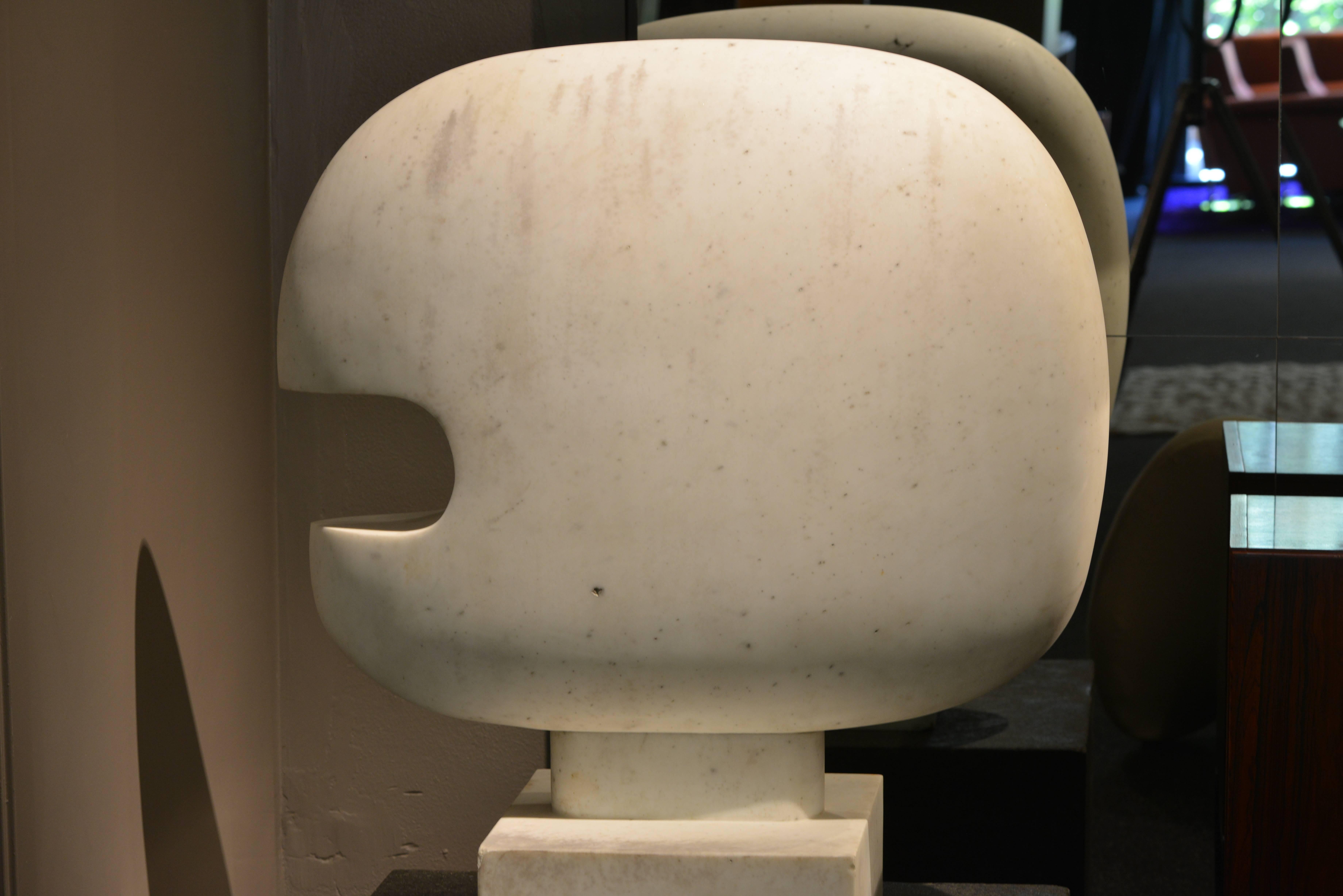 Mid-Century Modern Arturo Carmassi, Abstract Sculpture in White Statuario Marble