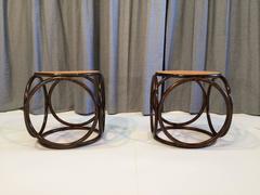 Pair of Beautiful Michael Thonet Stools or Ottomans