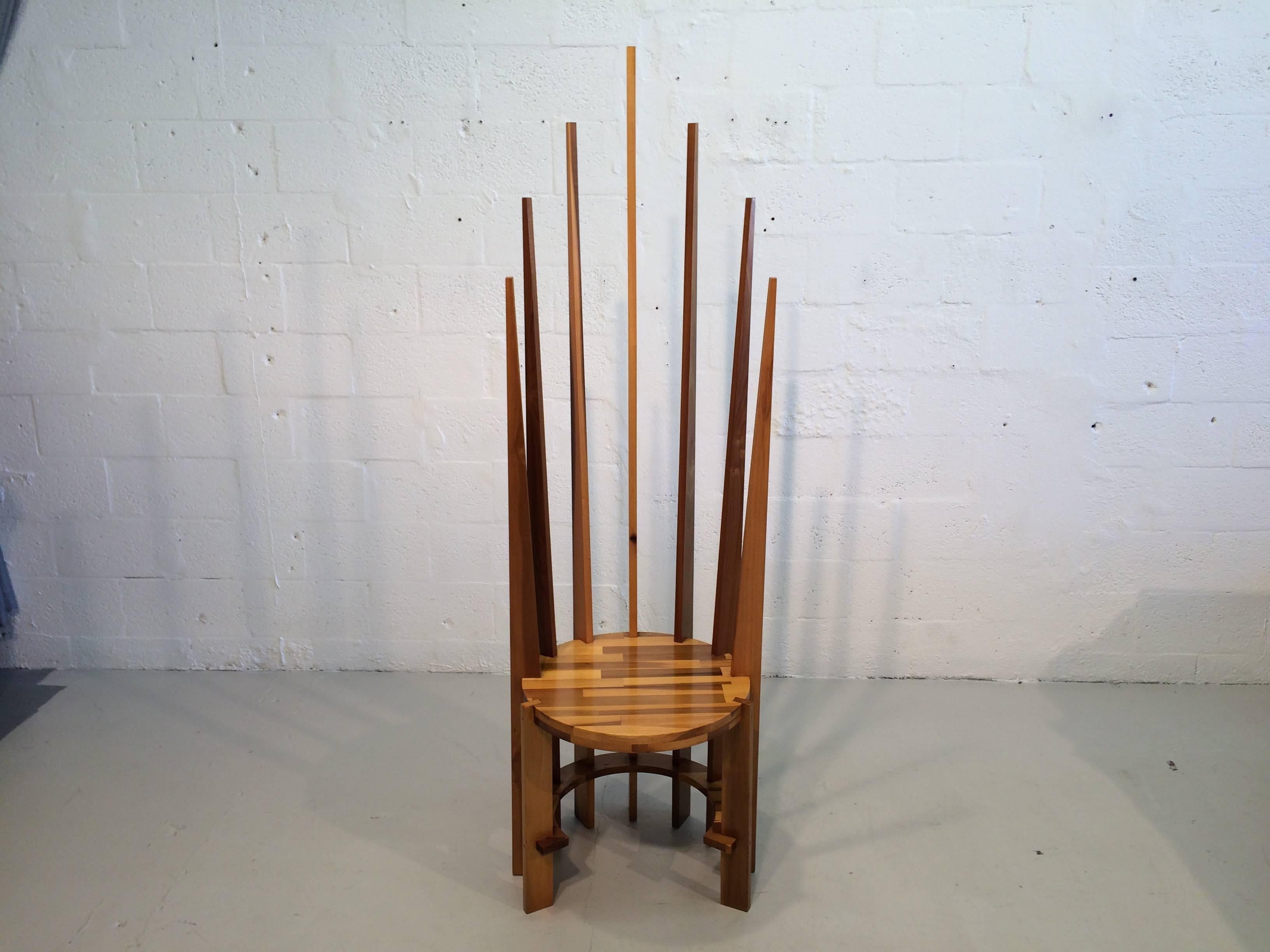 Unique American studio Craft throne chair. Please see all pictures, very unique designer chair.
