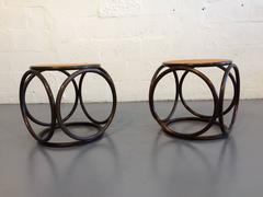 Pair of Beautiful Michael Thonet Stools or Ottomans