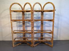 Beautiful Mid-Century Modern Rattan Wrapped Shelf