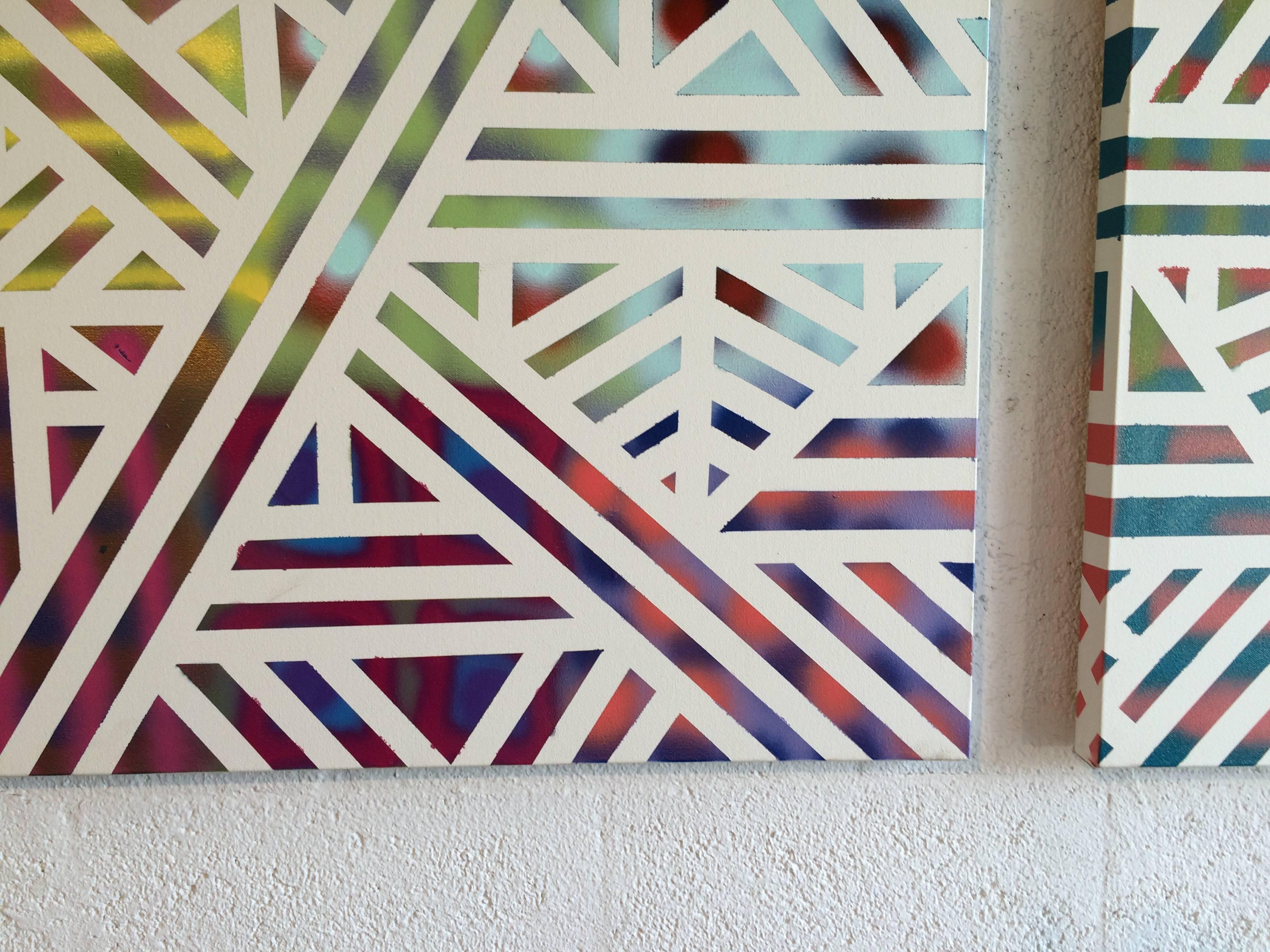 Zwei Gemälde in Mischtechnik von Marcus Blake, 2015 Miami Modern (amerikanisch) im Angebot