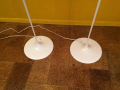 Two White Max Bill Torchiere Lamps Floor Lamps B.A.G. Turgi, Switzerland