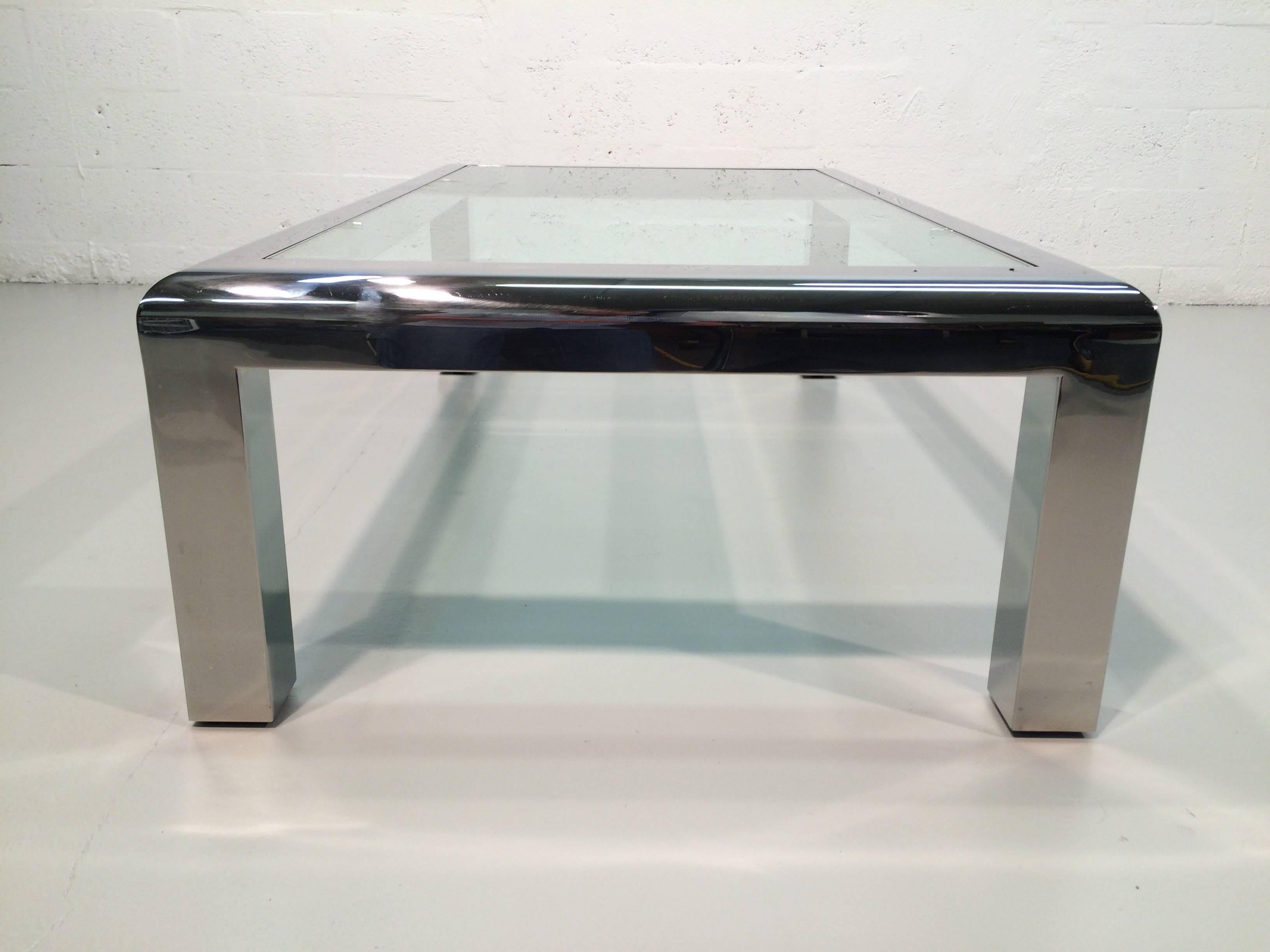 Late 20th Century Stainless Steel Coffee Table, 1980s