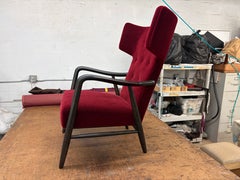 Wingback Armchair by Eva & Nils Koppel for Slagelse Møbelværk, Denmark, Mohair