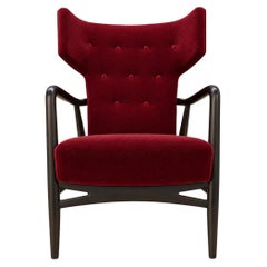 Wingback Armchair by Eva & Nils Koppel for Slagelse Møbelværk, Denmark, Mohair