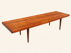 Mel Smilow – Mid-Century-Modern-Tischbank aus massivem Walnussholz mit Lattenrost