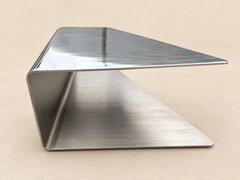 Monumental Sculptural Polished Stainless Steel Cantilever Coffee Table, USA