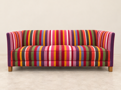 Danish Sofa in Hamaca Rojo Fabric by Angelo Donghia, 1960s, Svenskt Tenn
