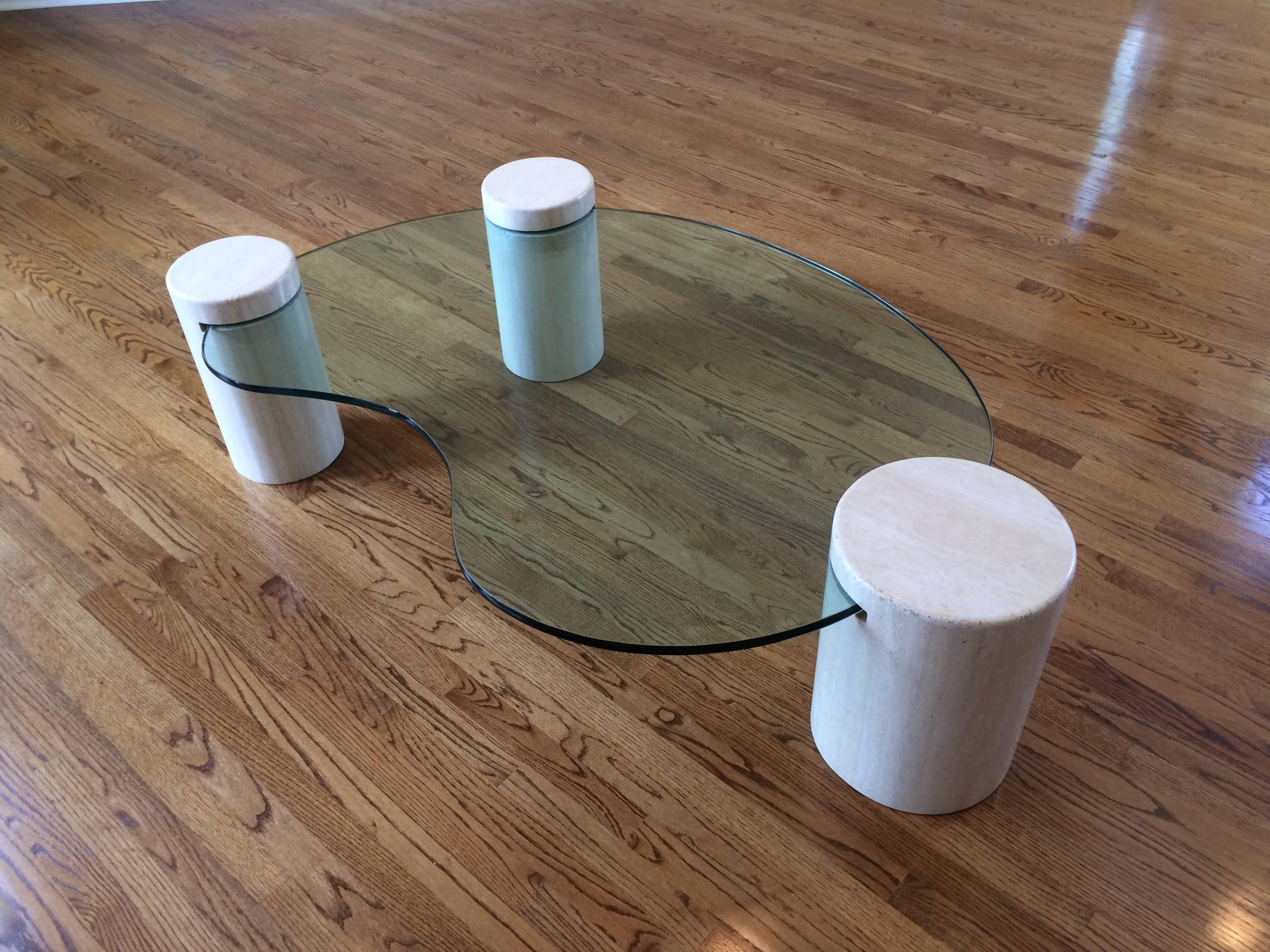 Unique Glass and Marble Coffee Table by Enzo Gallo 2