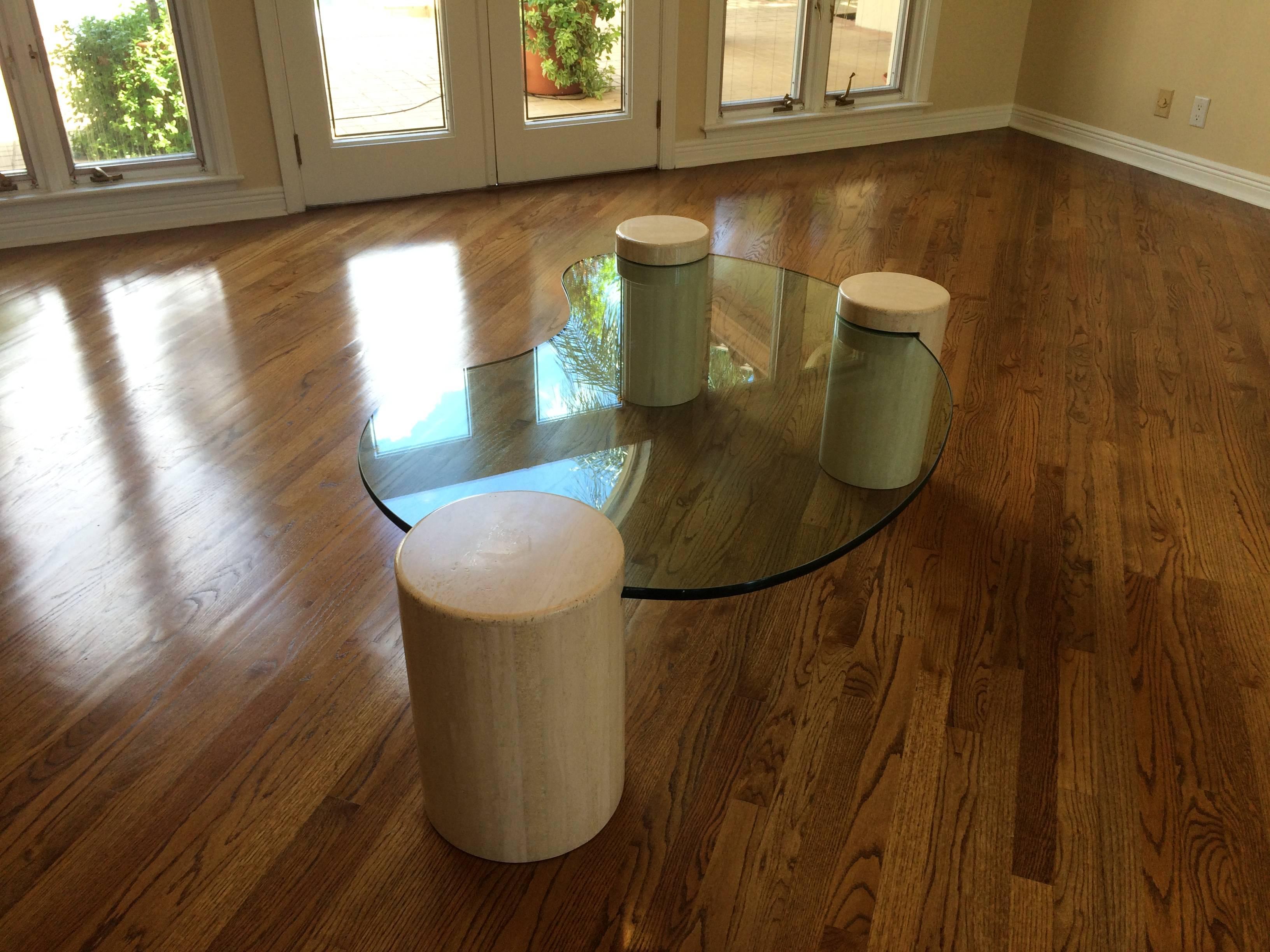 Unique Glass and Marble Coffee Table by Enzo Gallo 3