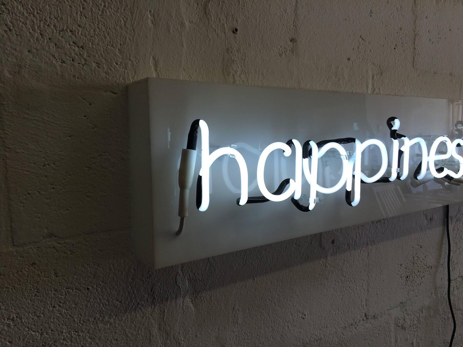 Happiness is Expensive Neon Sign in the Style of Alejandro Diaz For