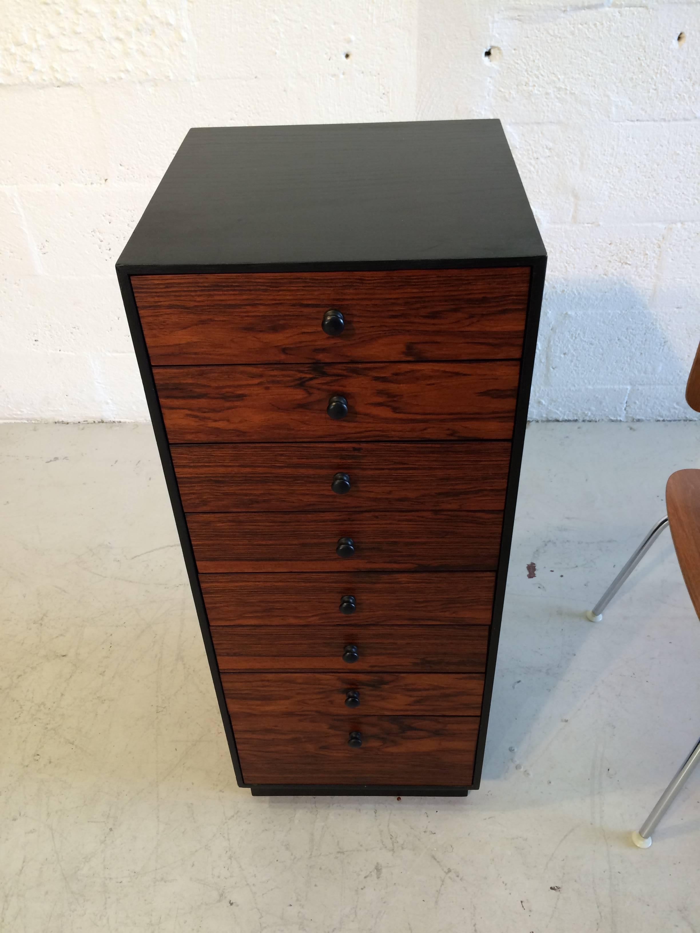 David Parmalee for Founders Eight-Drawer Cabinet Rosewood and Black In Good Condition For Sale In Miami, FL