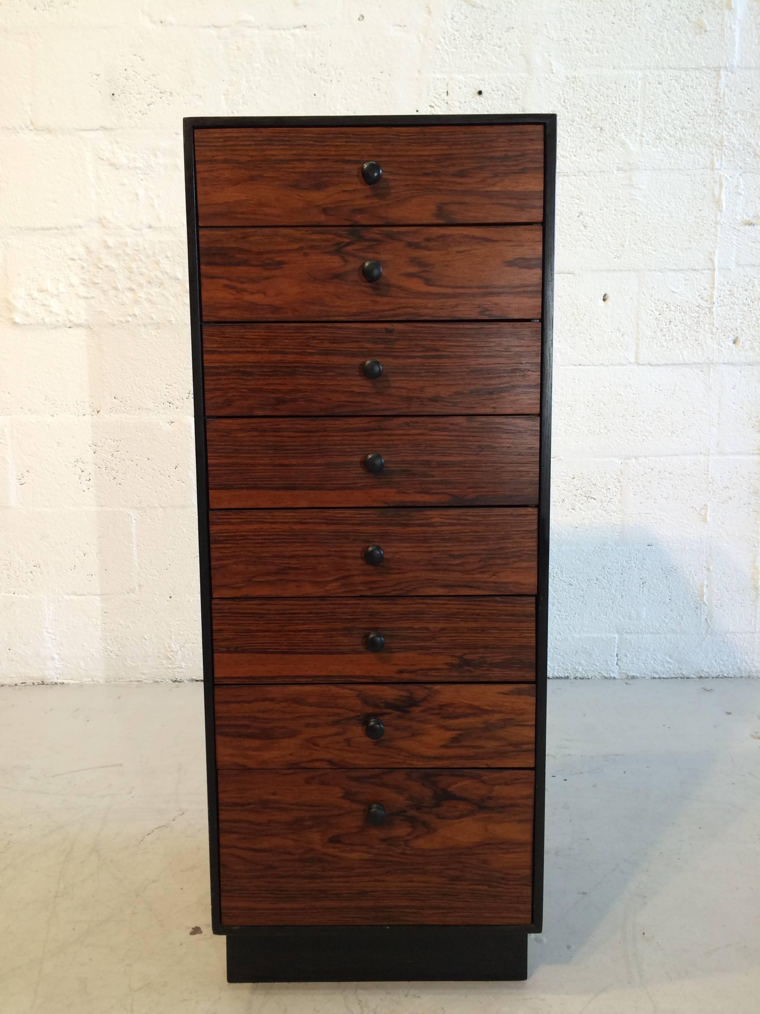 David Parmalee for Founders Eight-Drawer Cabinet Rosewood and Black For Sale 2