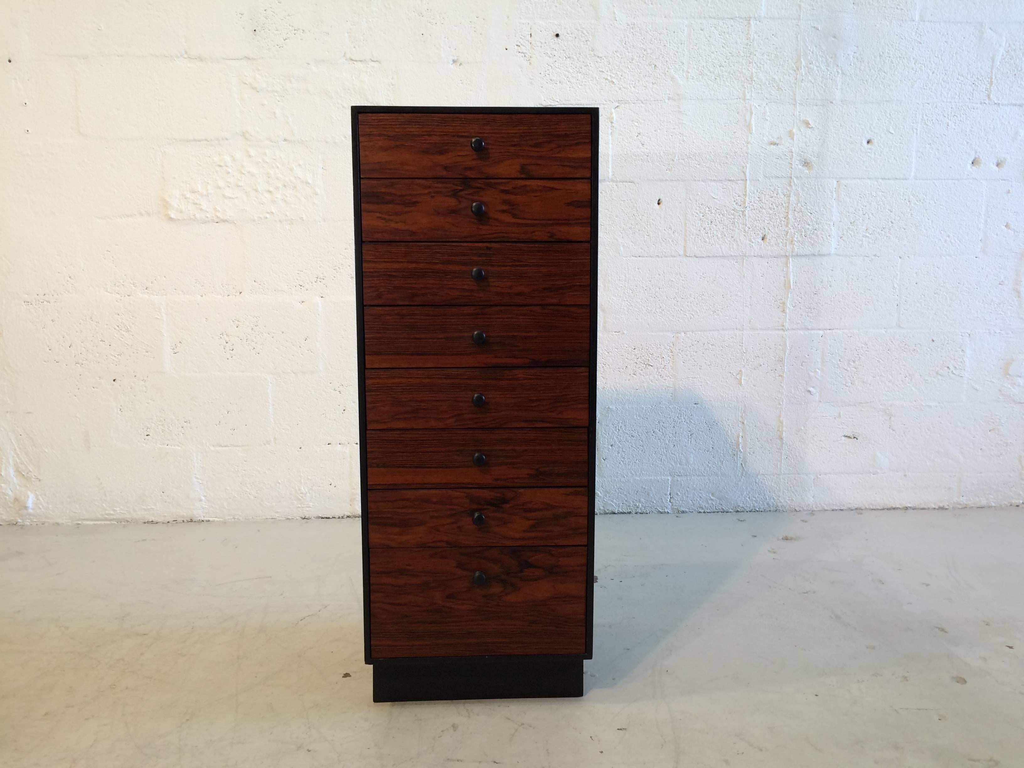 David Parmalee for Founders Eight-Drawer Cabinet Rosewood and Black For Sale 3