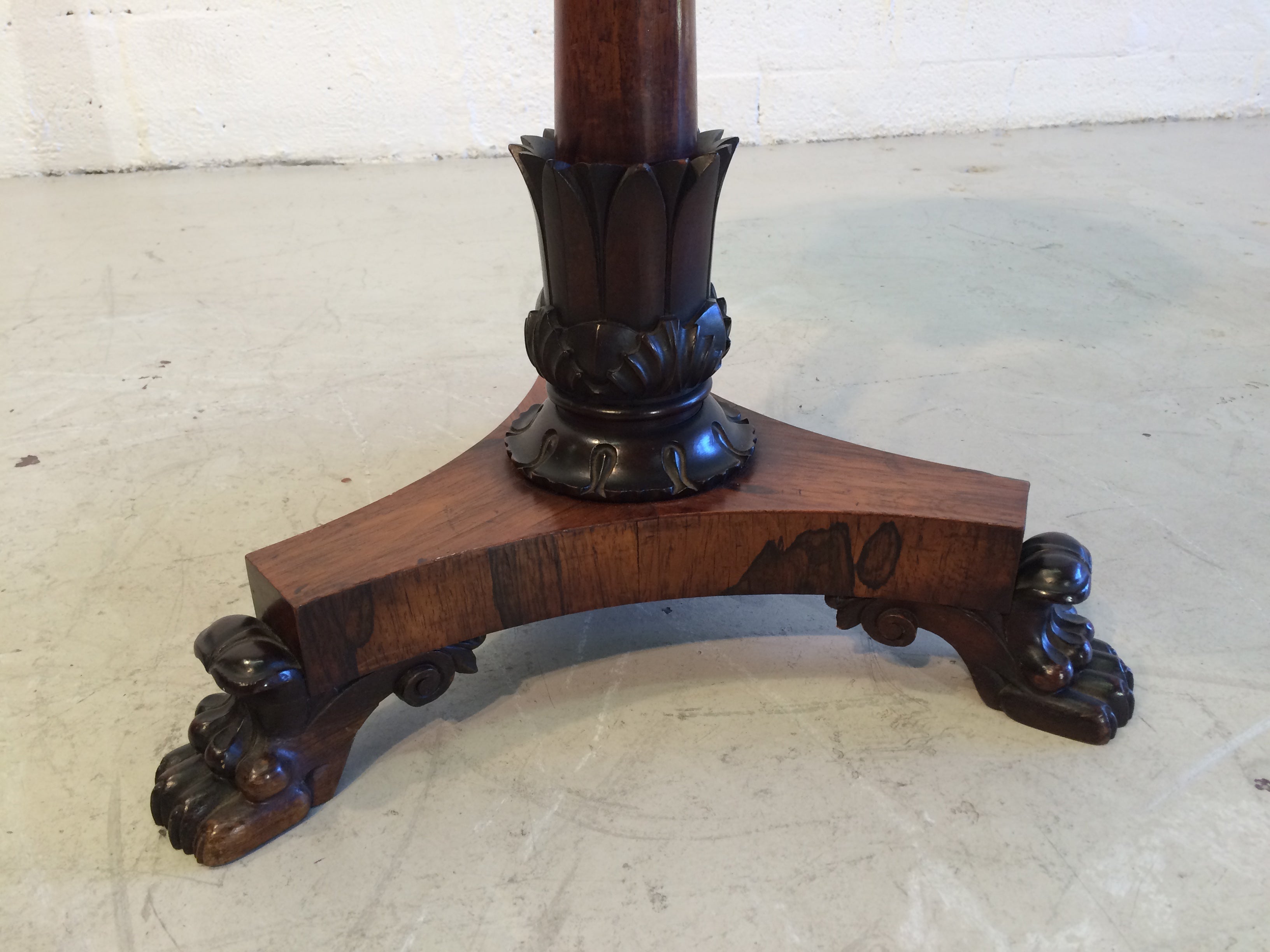 Beautiful Antique Three Legged Side Table Rosewood Claw Feet For Sale At 1stdibs