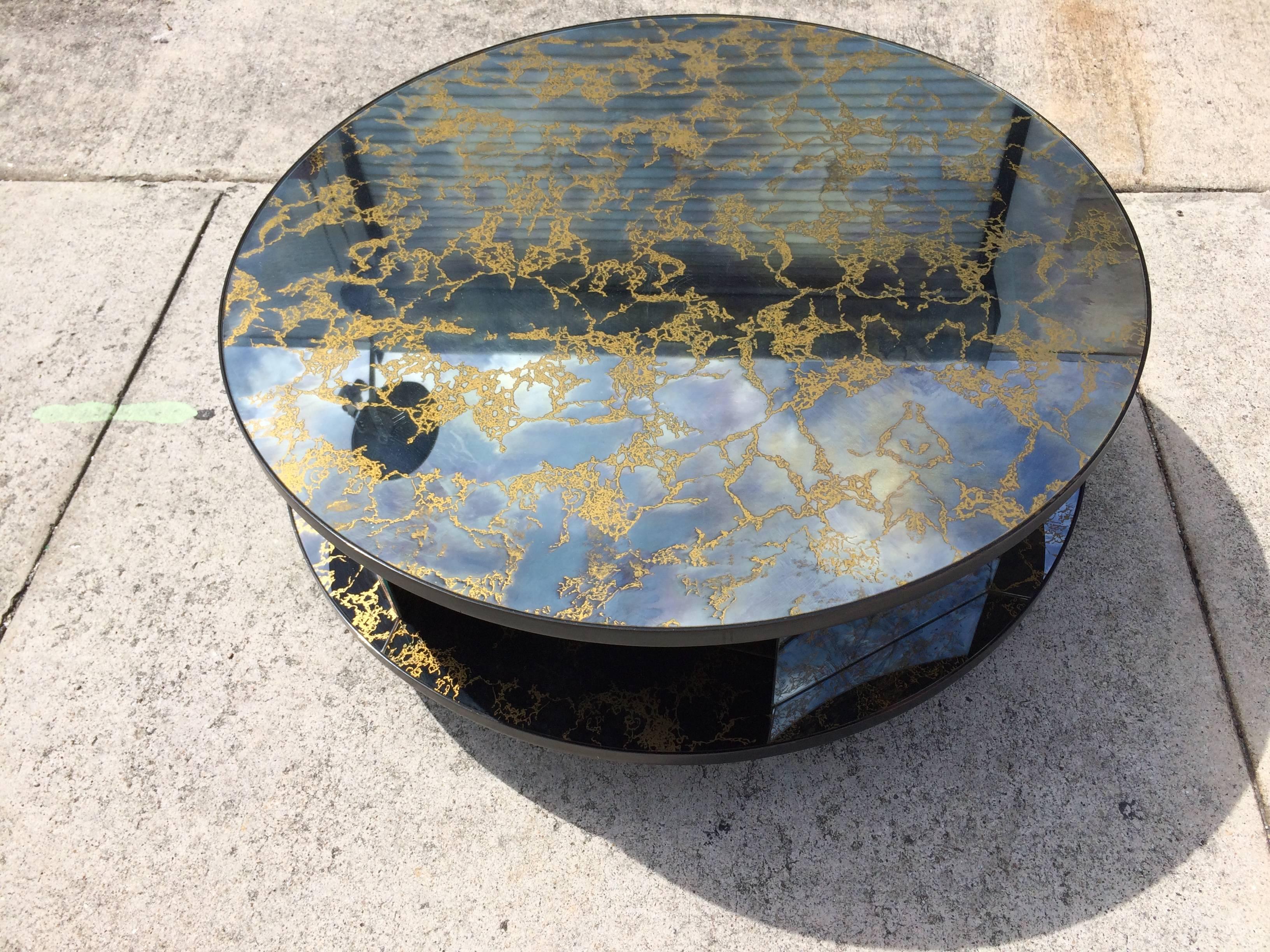 mirrored gold coffee table