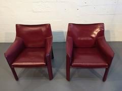 Pair of Cab Lounge Chairs by Mario Bellini for Cassina