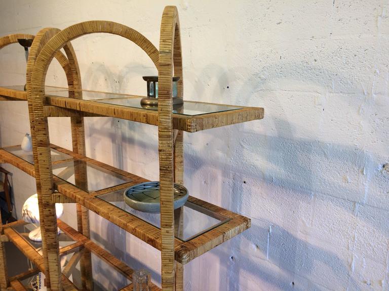 Beautiful MidCentury Modern Rattan Wrapped Shelf For Sale at 1stDibs