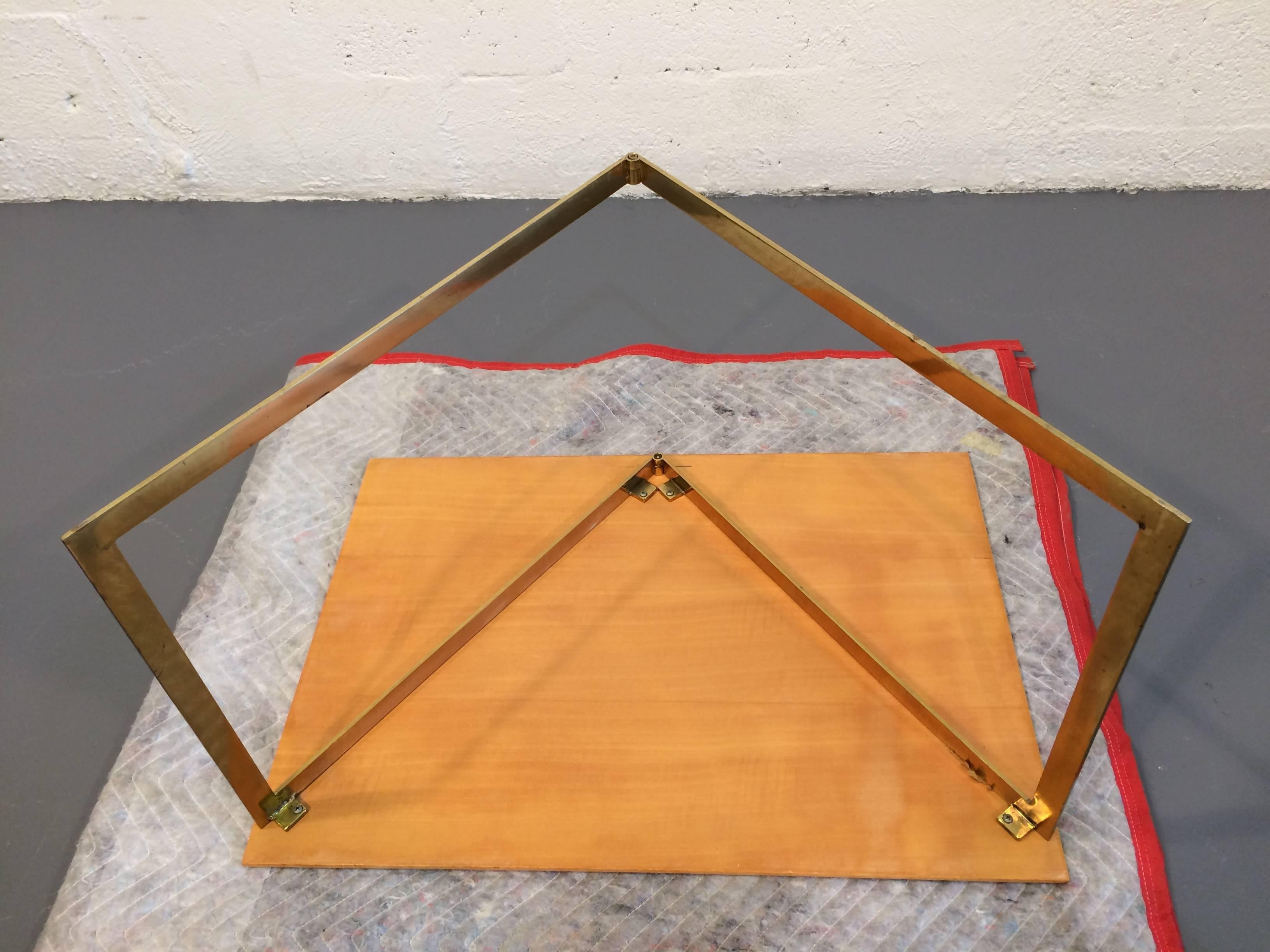 Birdseye Maple and Brass Nesting Tables For Sale 3