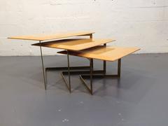 Birdseye Maple and Brass Nesting Tables