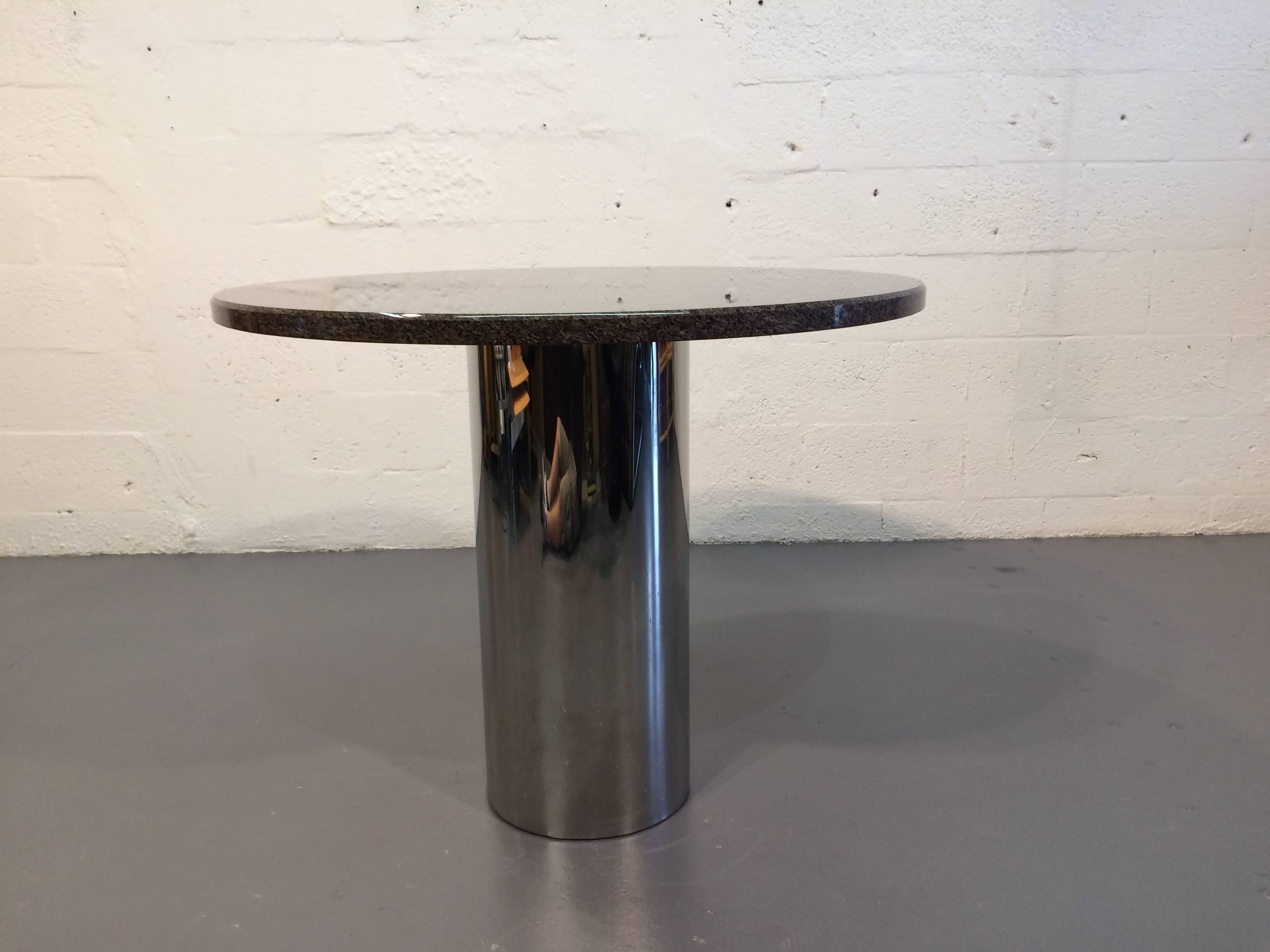 American Stainless Steel and Granite Centre Table or Dining Table For Sale