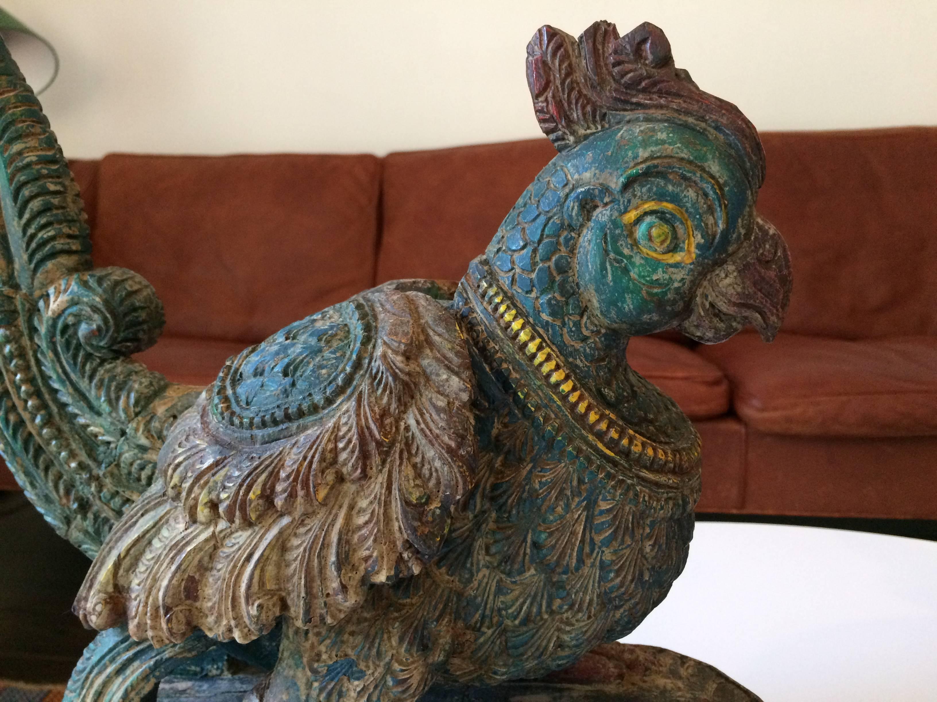 Two Carved and Painted Wood Birds For Sale 1