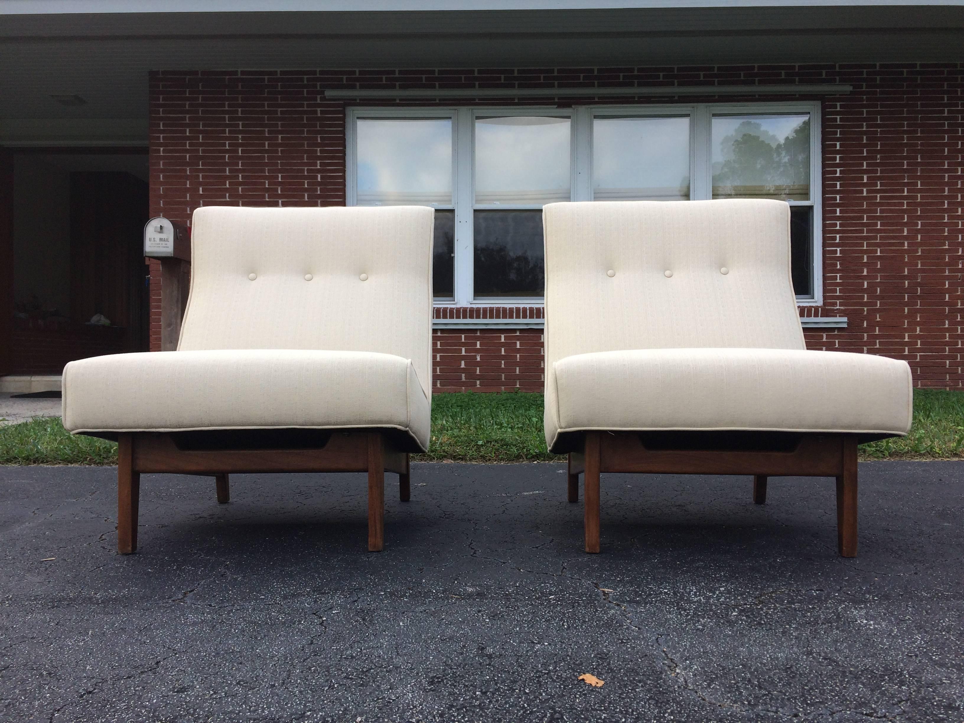 Two Great Jens Risom Lounge Chairs, USA, 1950s 1