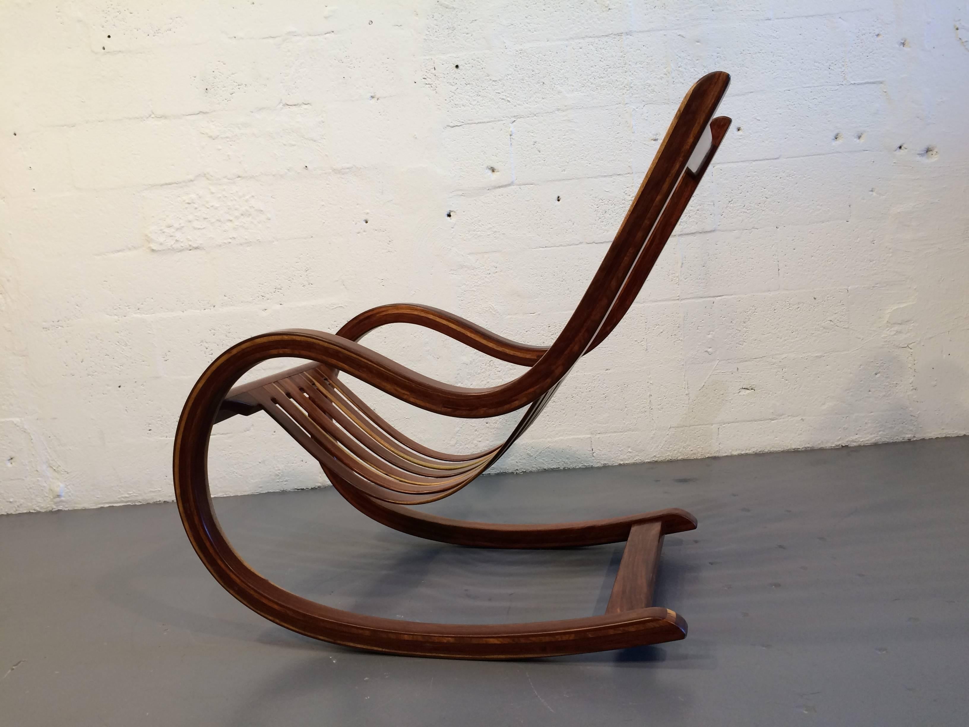 Wood Designer Studio Crafted Rocking Chair Rocker Rosewood