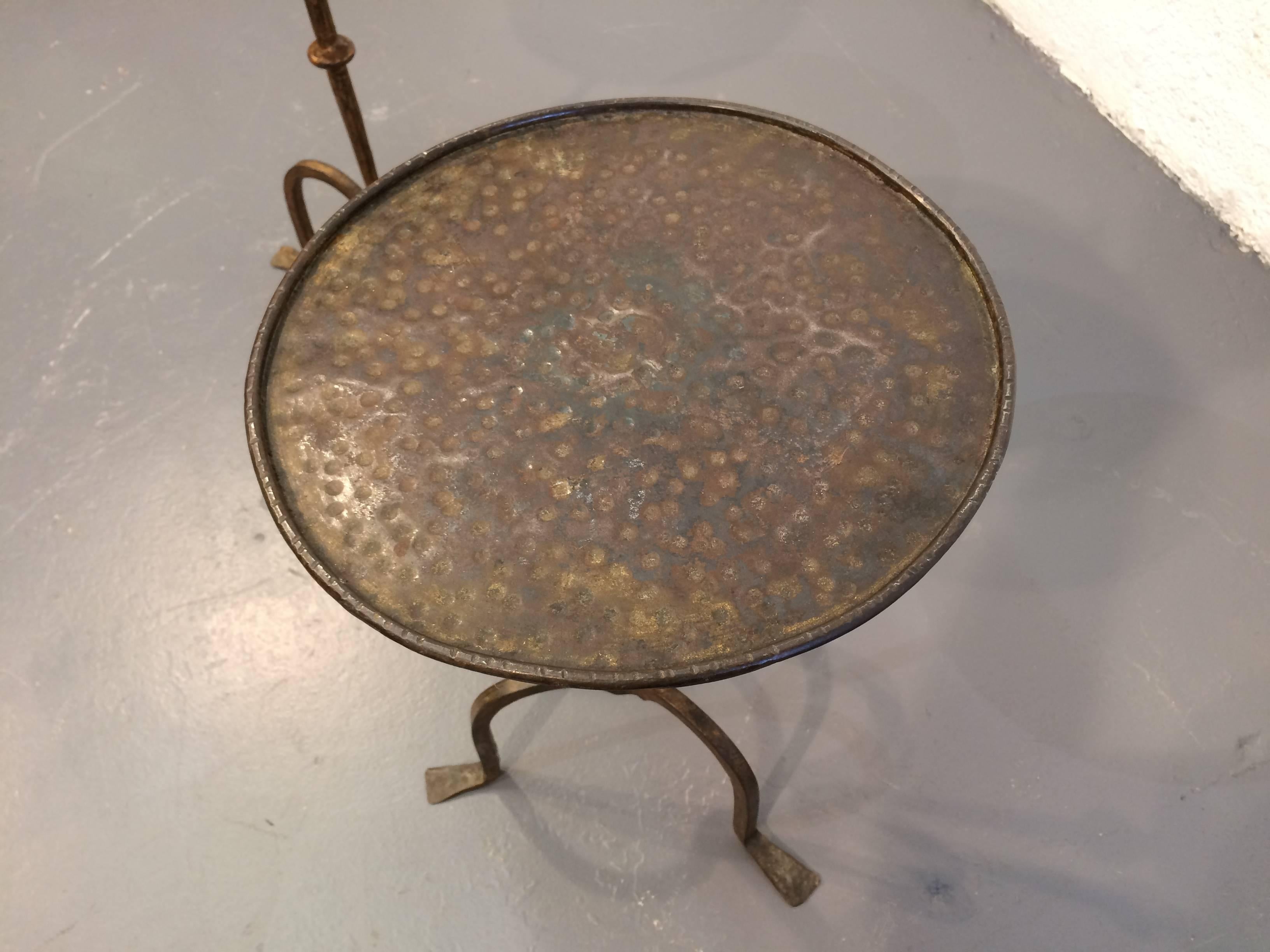 Great Pair of Iron Side Tables with Gilt Finish 3