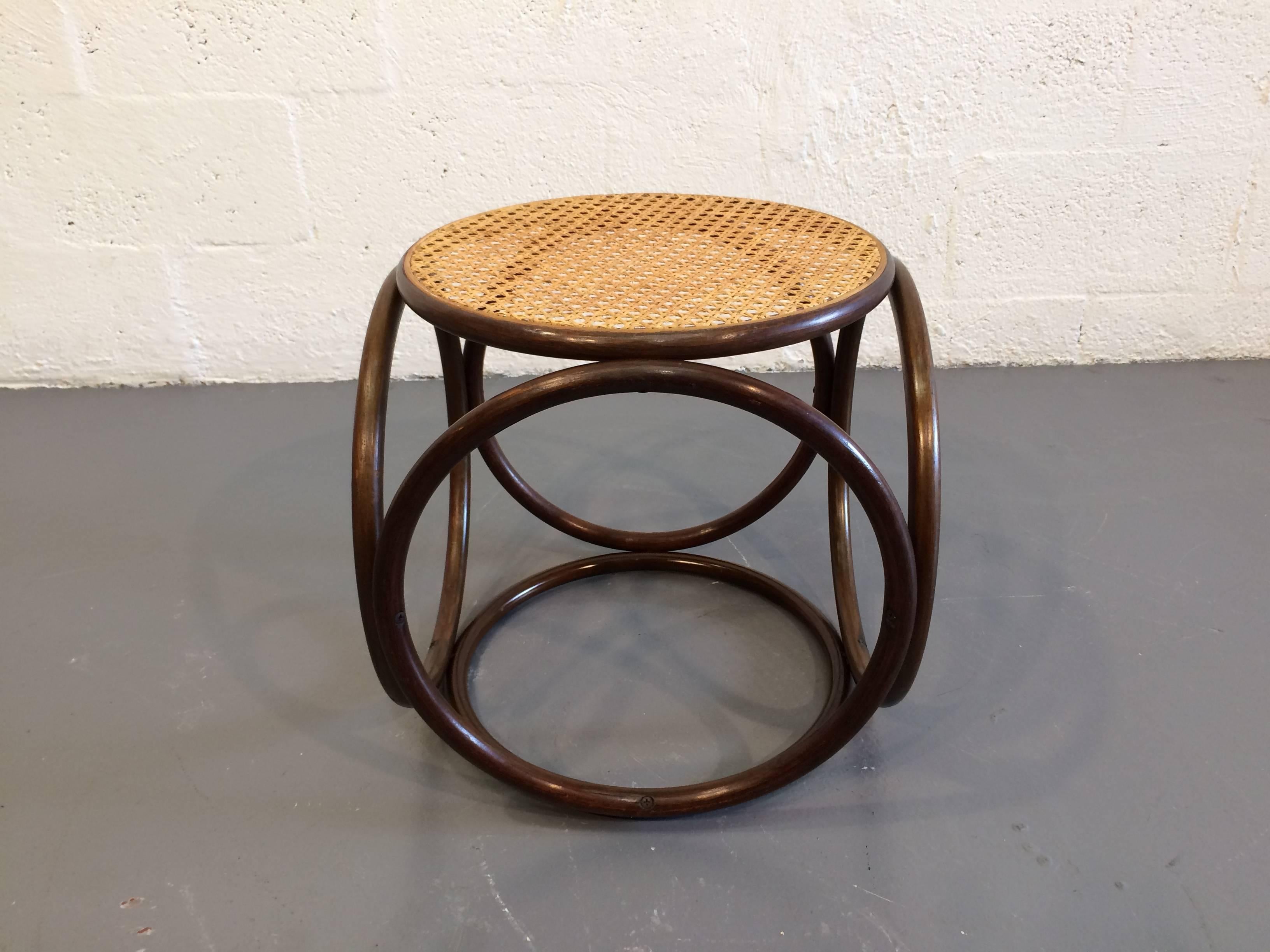 Timeless beautiful bentwood and cane stool.