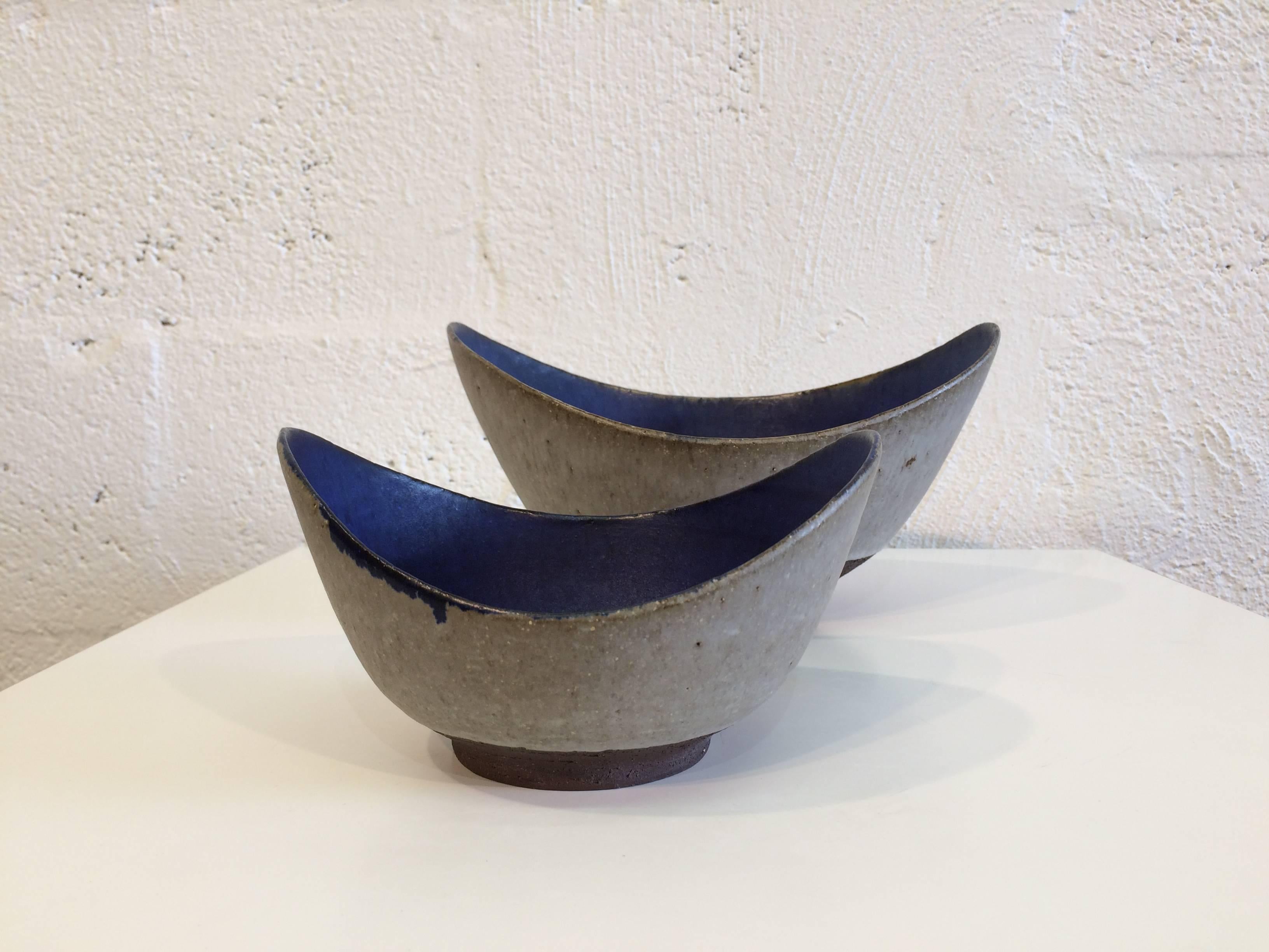 Two Thomas Toft Bowls Studio Pottery, Denmark, 1950s, Danish Modern For Sale 2