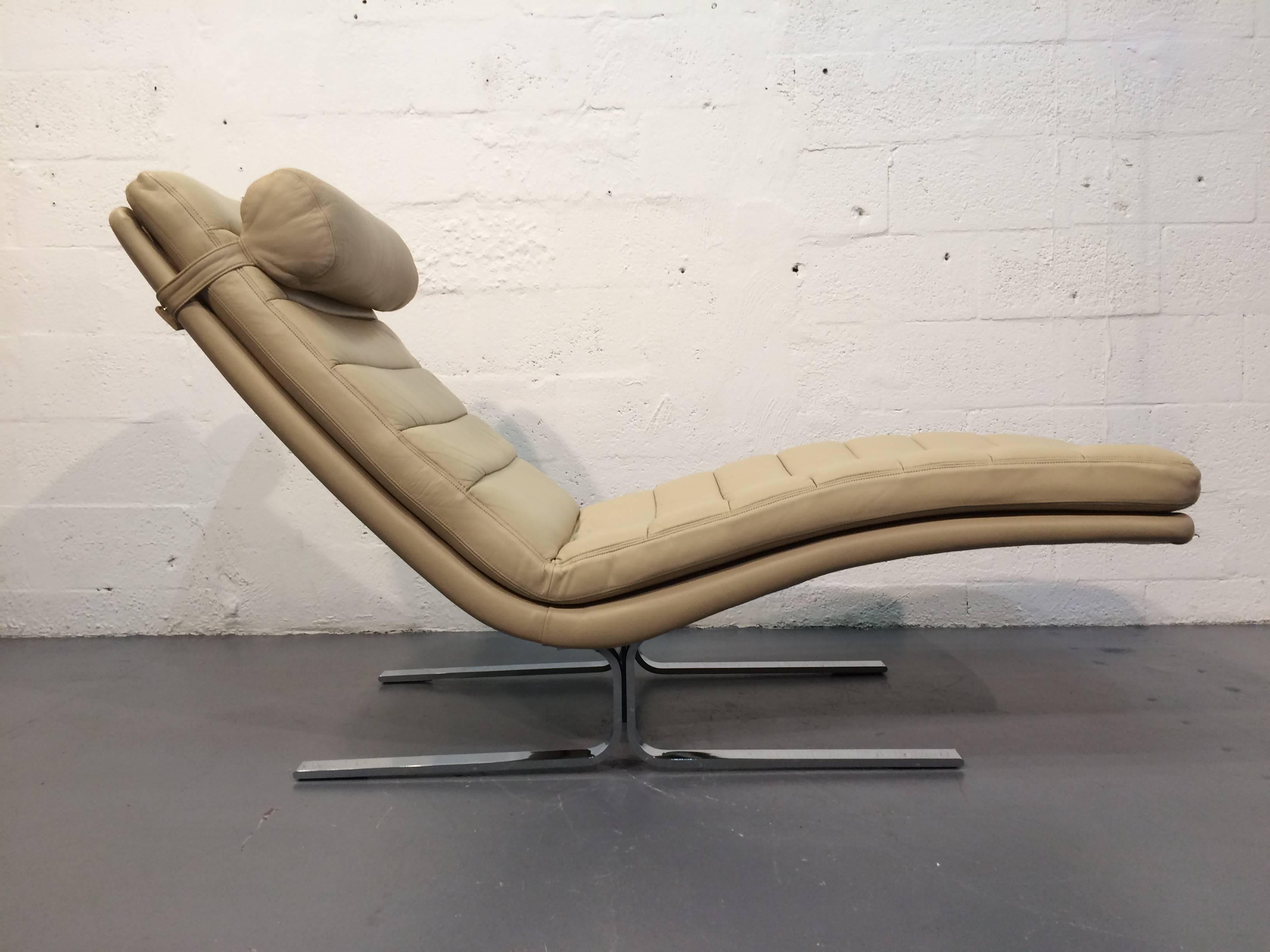 American Leather Chaise Longue by Harvey Probber, USA, 1970s
