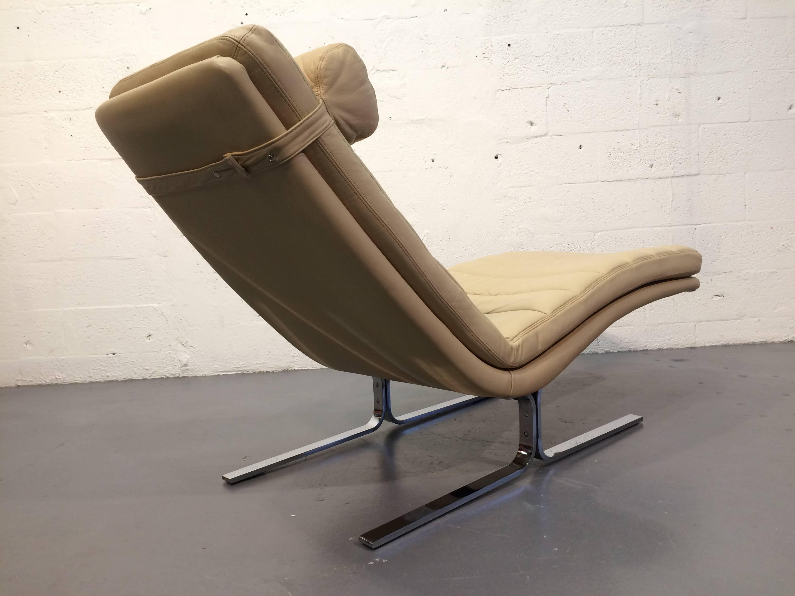 Leather Chaise Longue by Harvey Probber, USA, 1970s 1