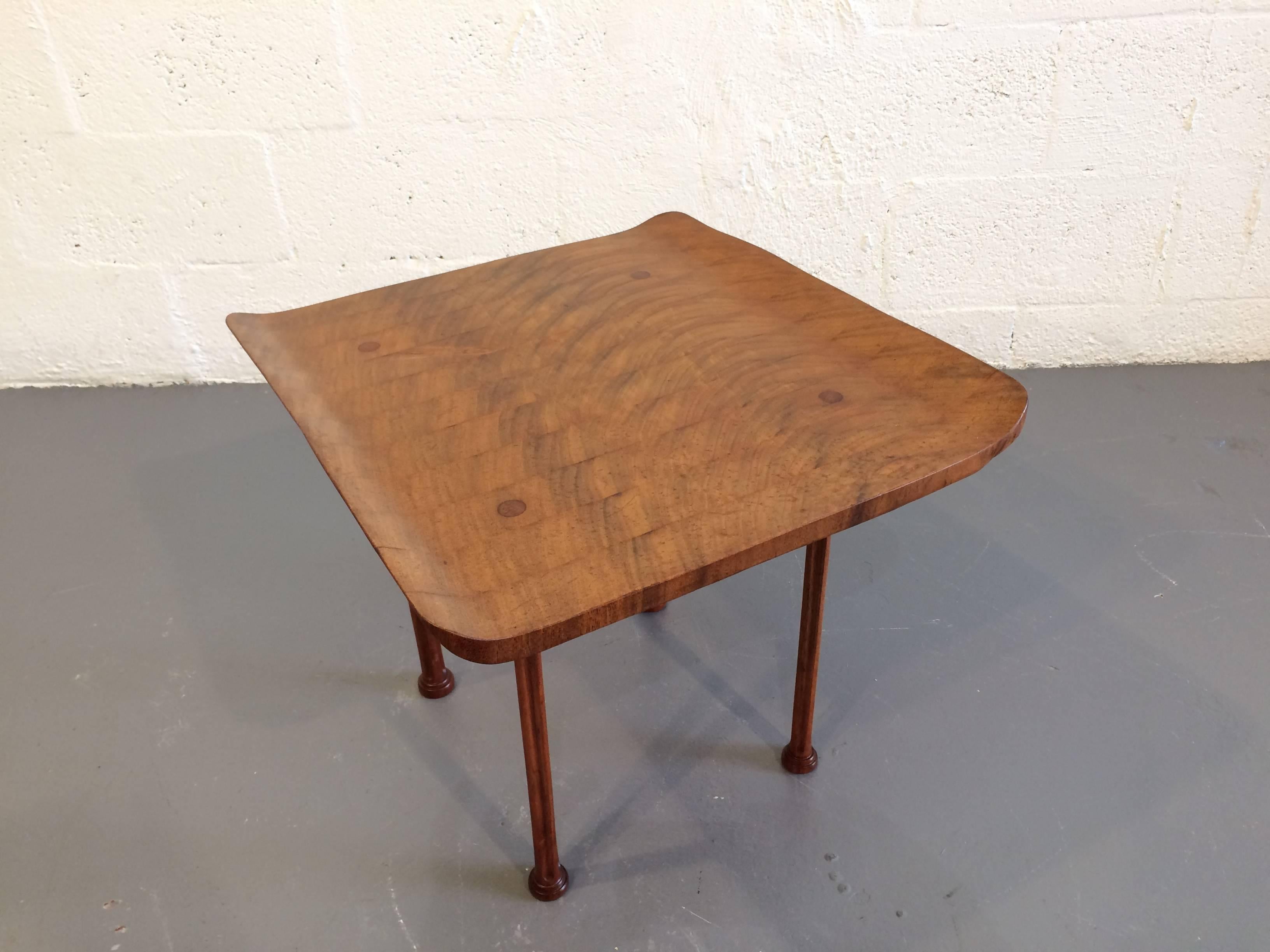 Mid-20th Century Artist Craftsman Side Table Freeform, Wood, Brown